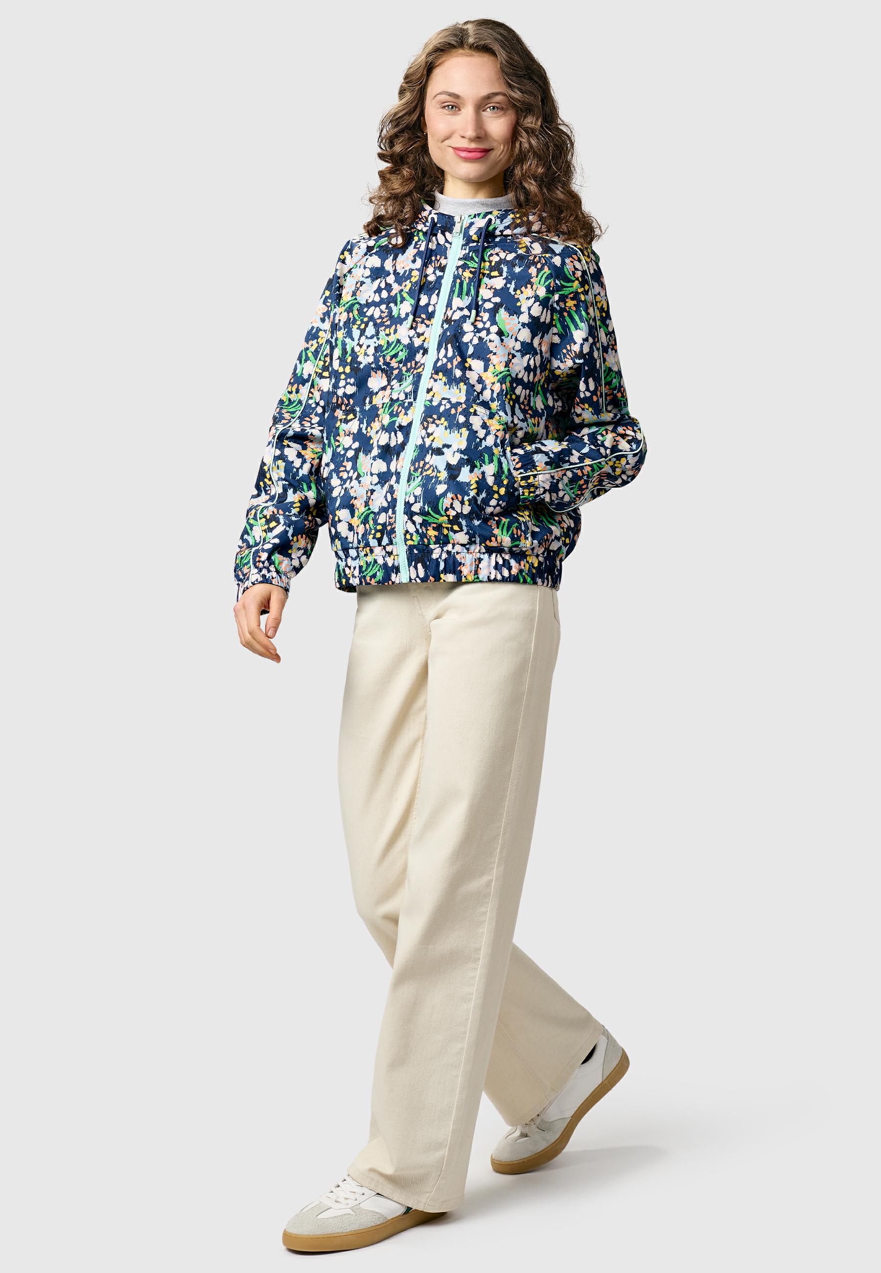 Leichte Funktionsjacke mit verstellbarer Kapuze "Andrin Print" Night Blue