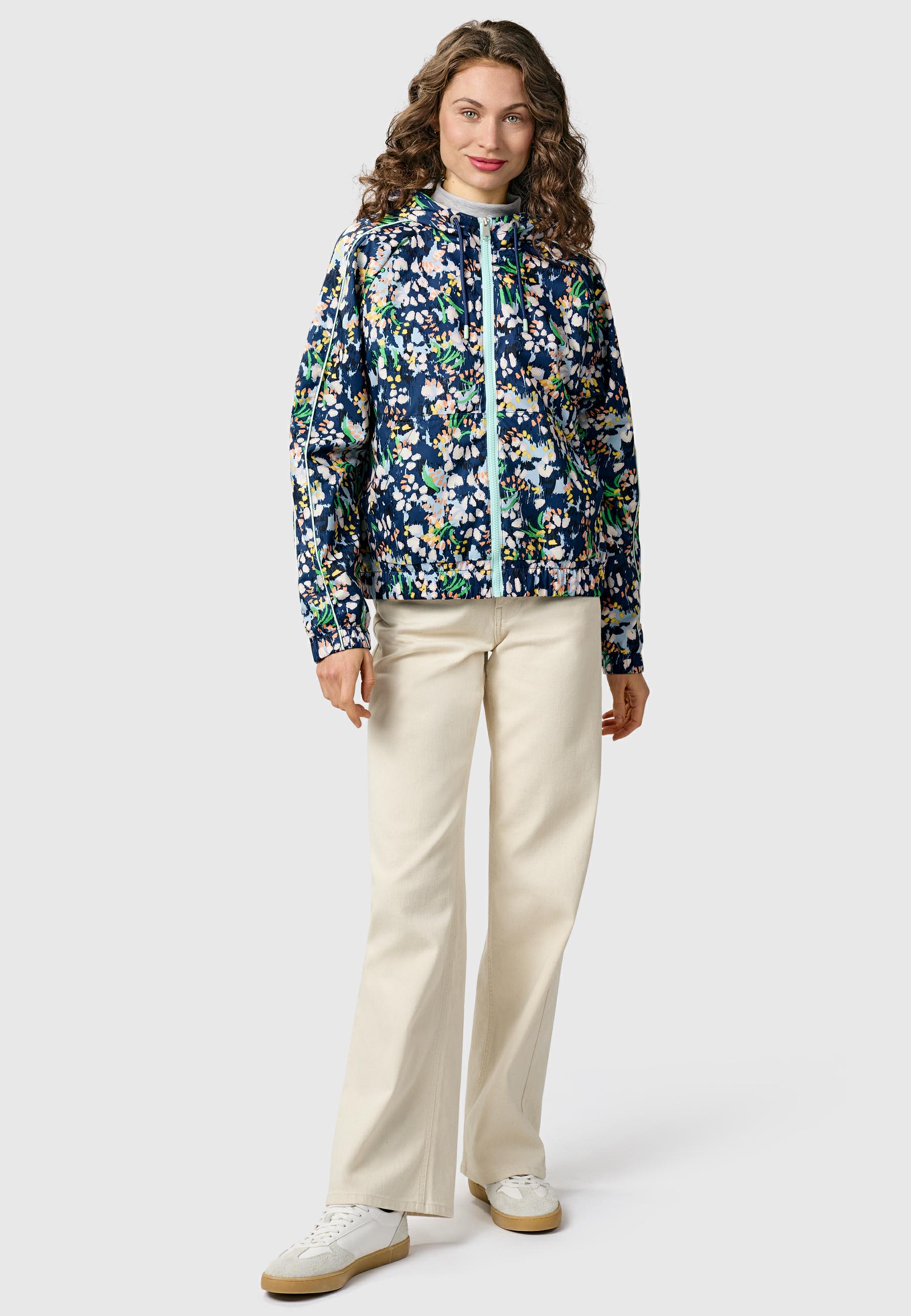 Leichte Funktionsjacke mit verstellbarer Kapuze "Andrin Print" Night Blue