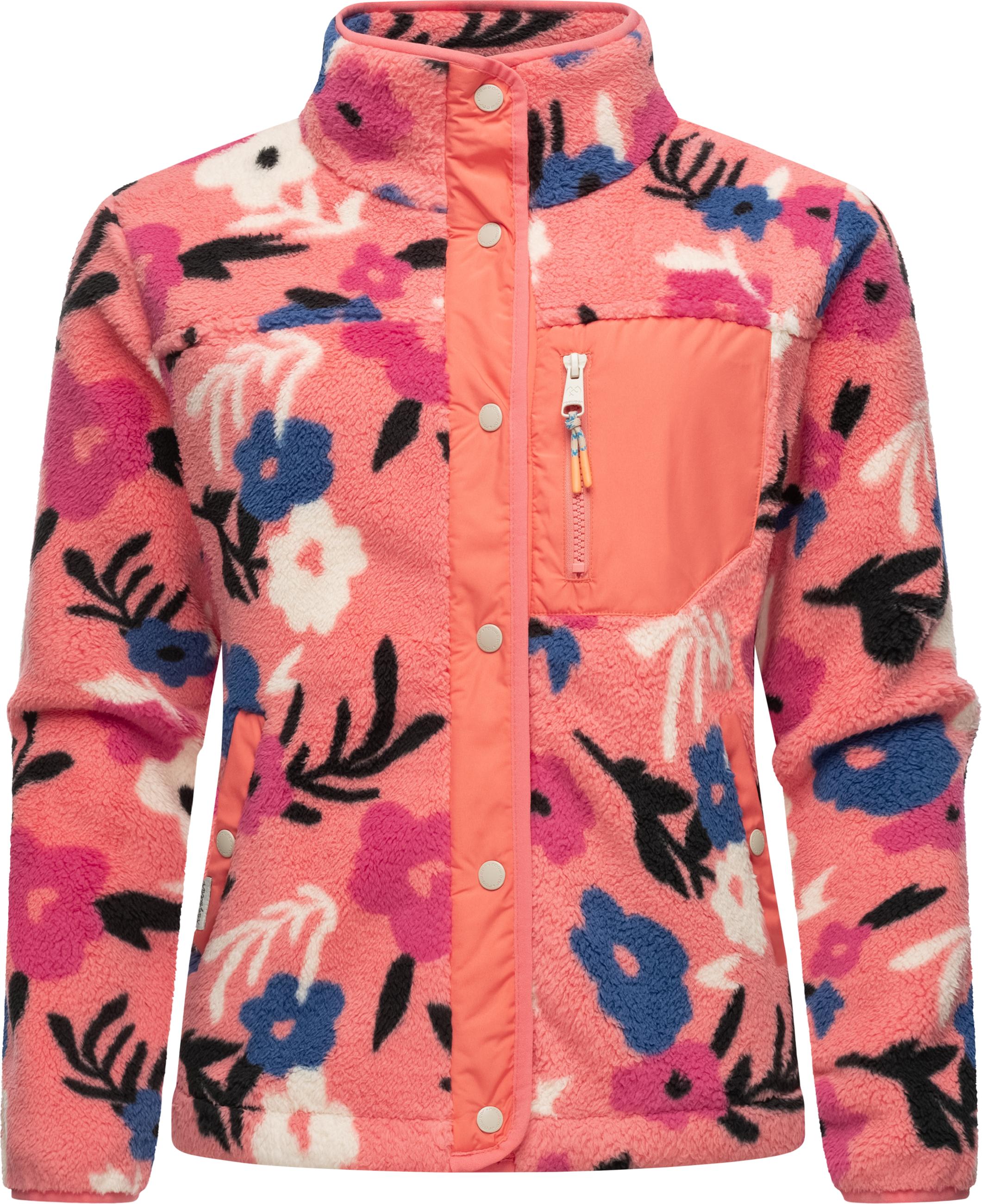 Geblümte Plüschjacke "Appopis Print" Coral