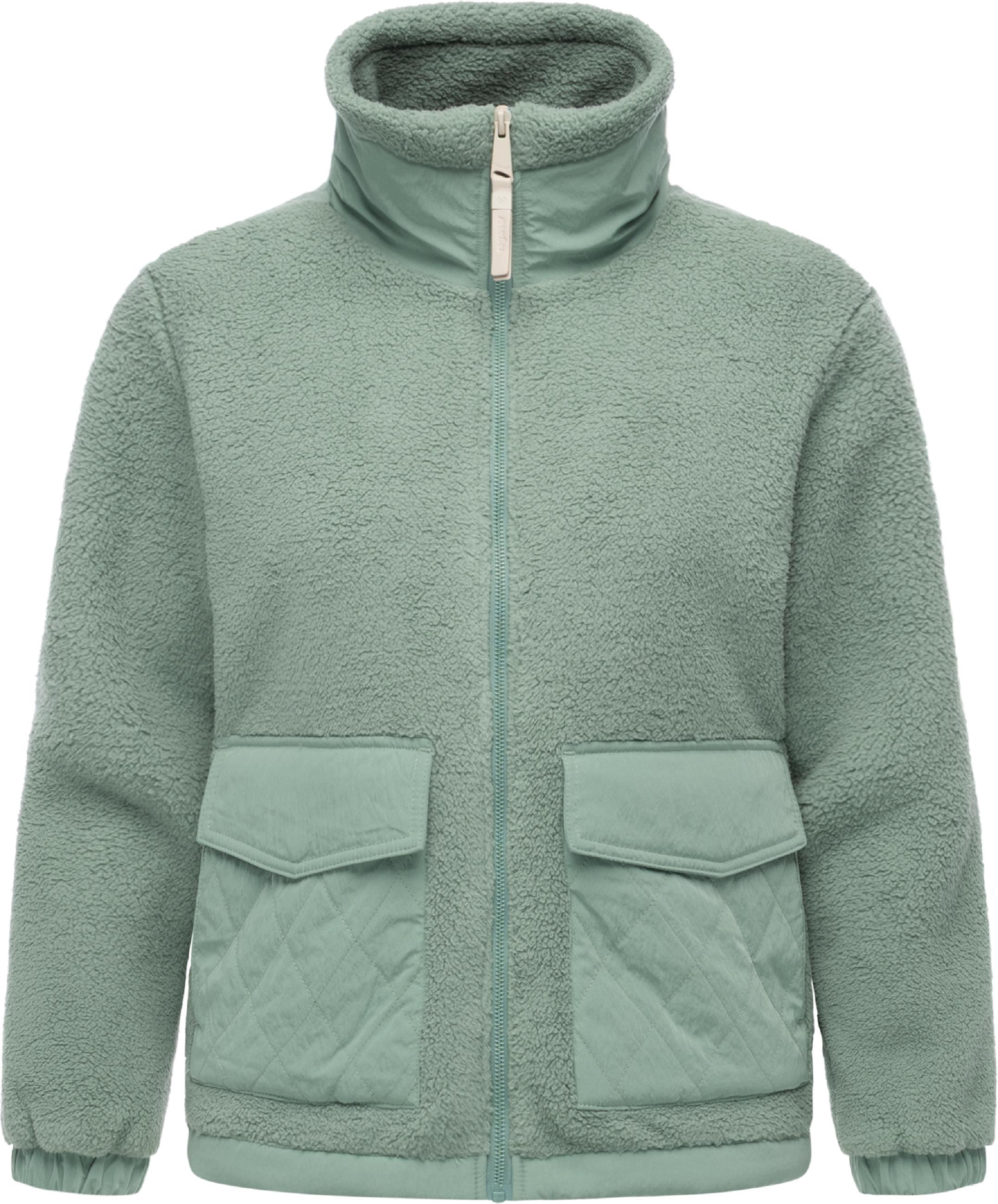 Warme Plüschjacke mit hohem Stehkragen "Arctika II" Dusty Green