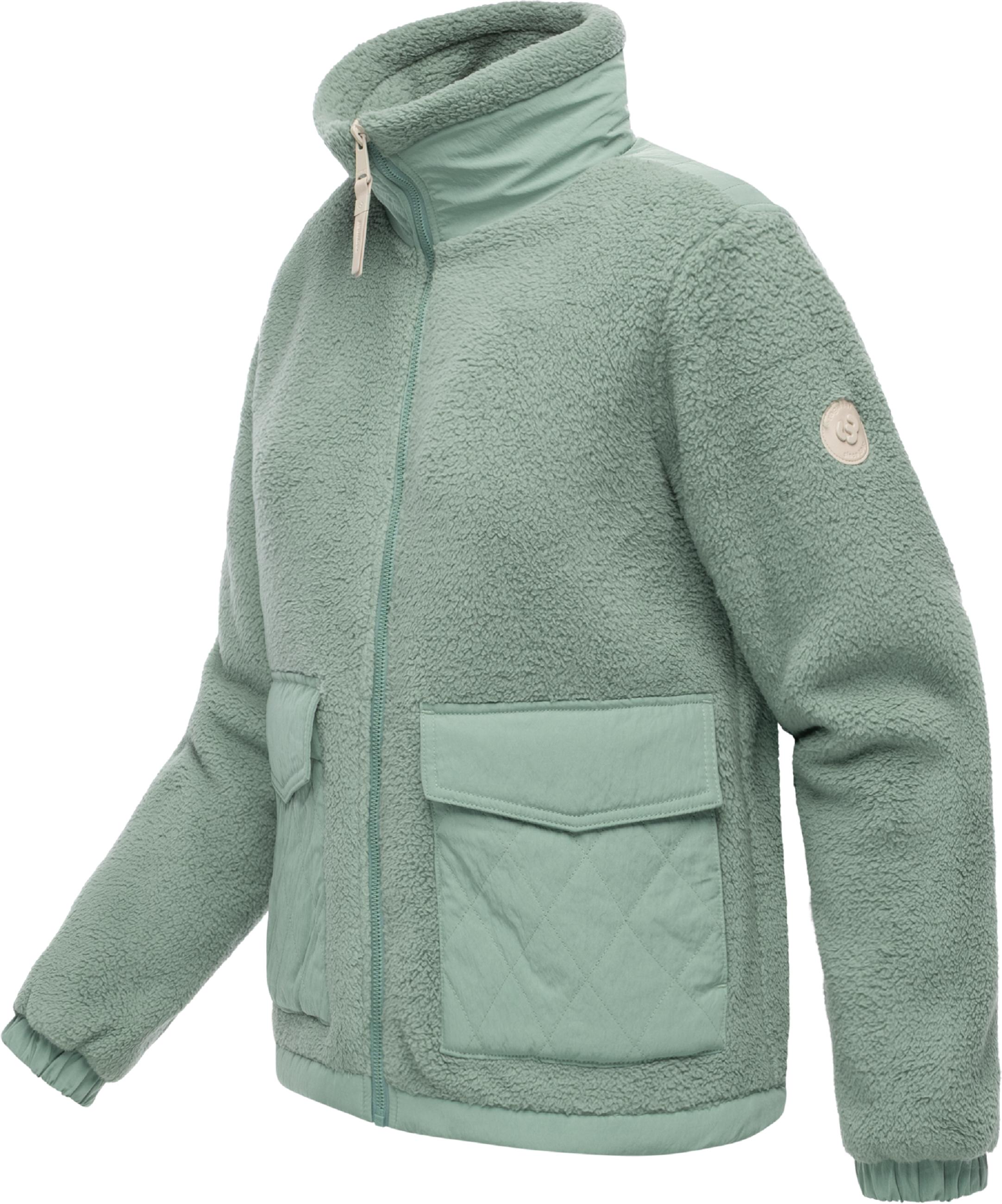 Warme Plüschjacke mit hohem Stehkragen "Arctika II" Dusty Green