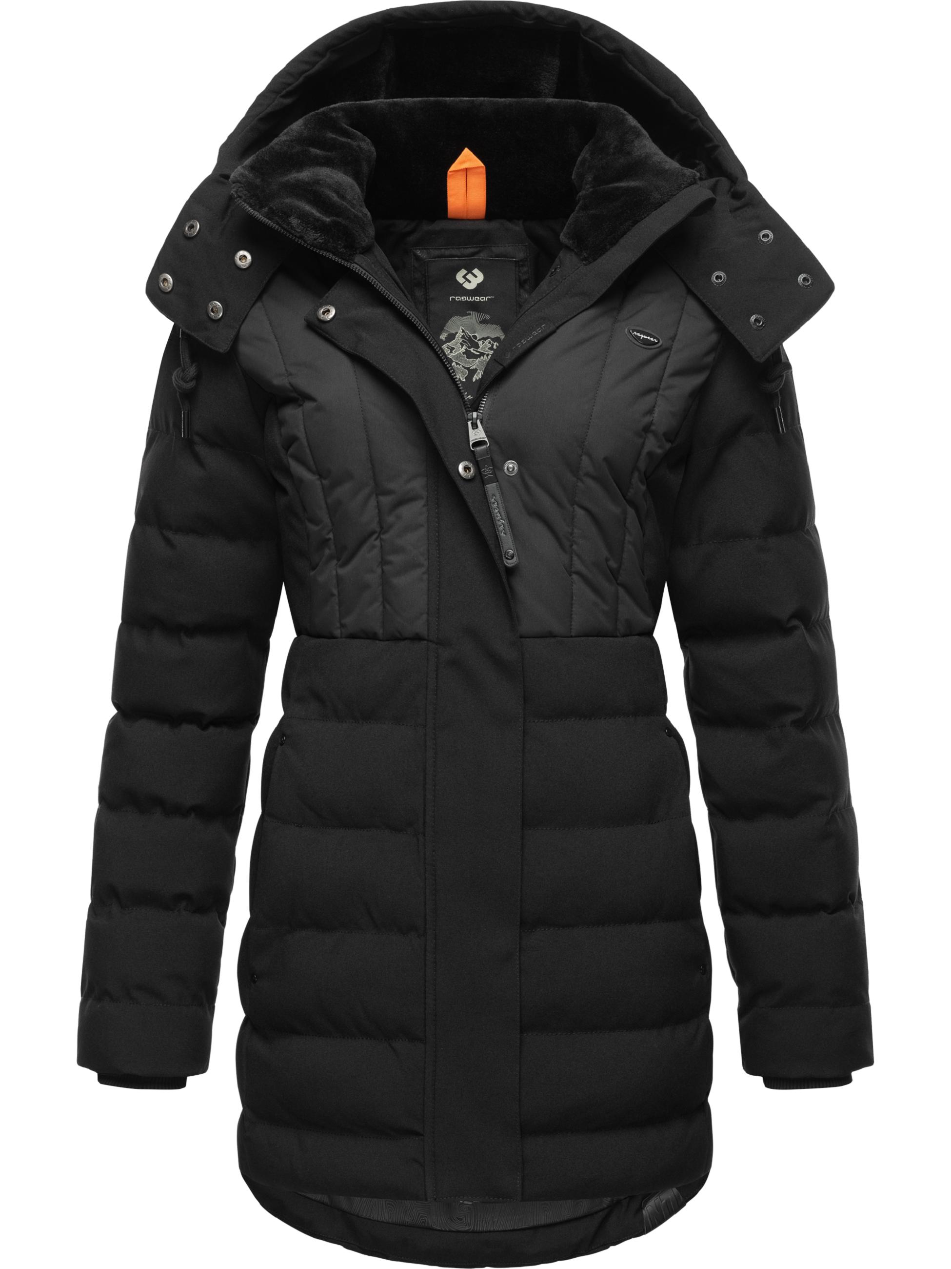 Langer Winter Steppmantel "Ashanta Block" Black23