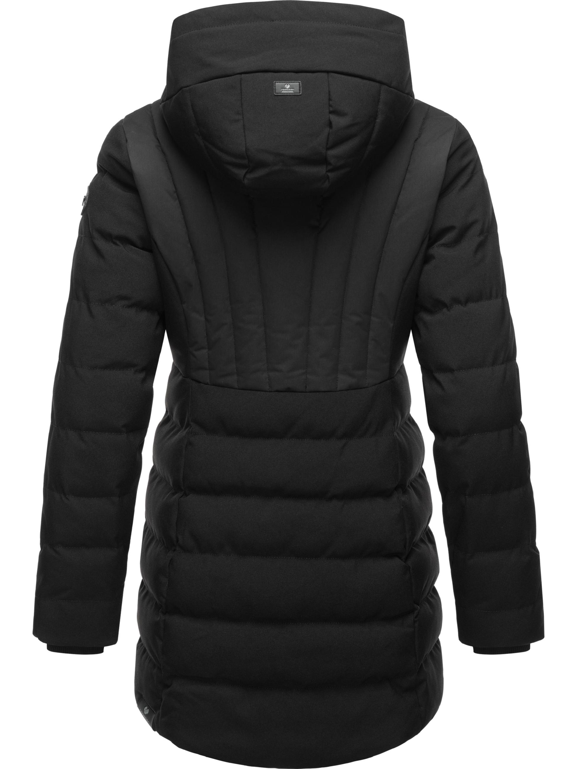 Langer Winter Steppmantel "Ashanta Block" Black23