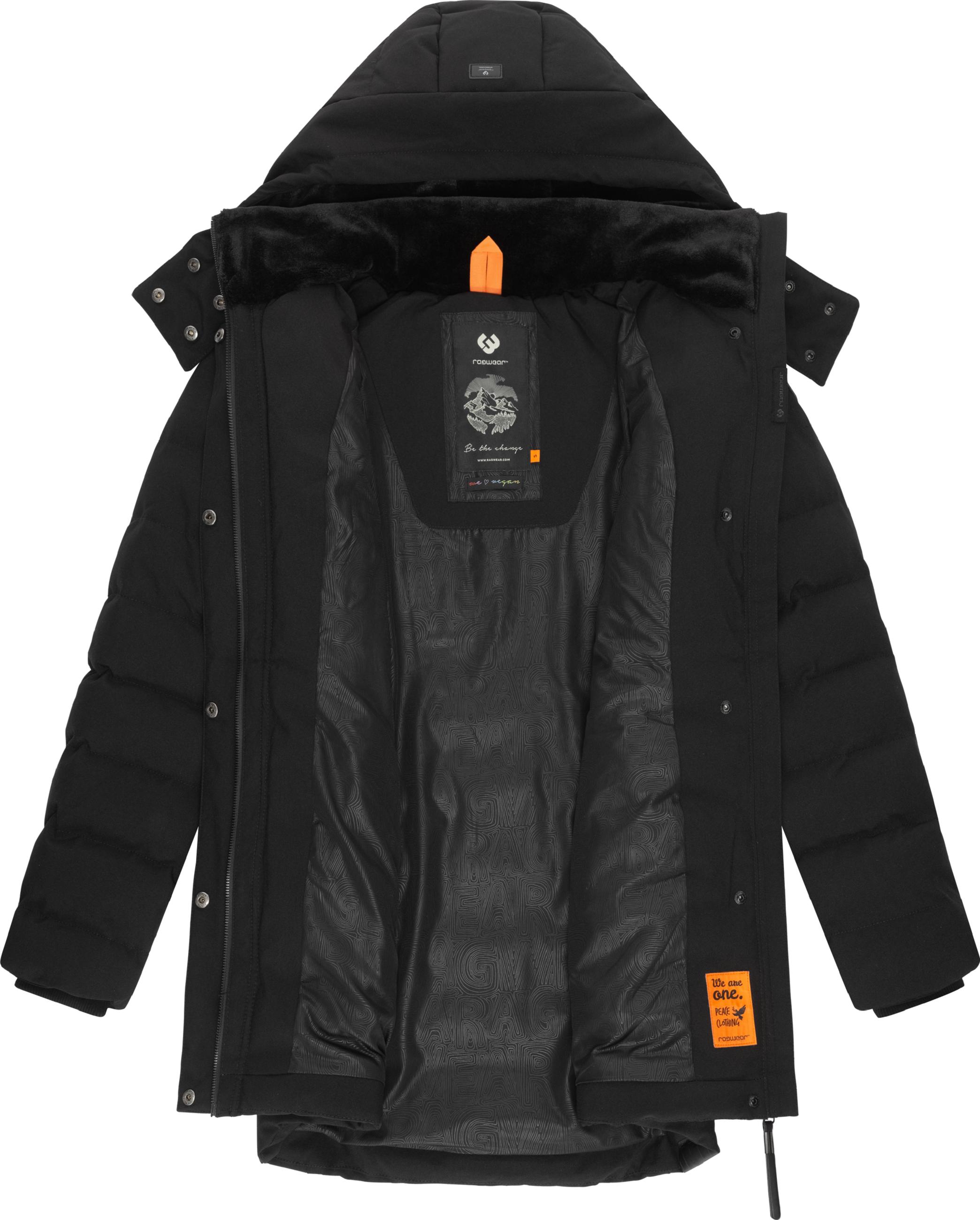 Langer Winter Steppmantel "Ashanta Block" Black23