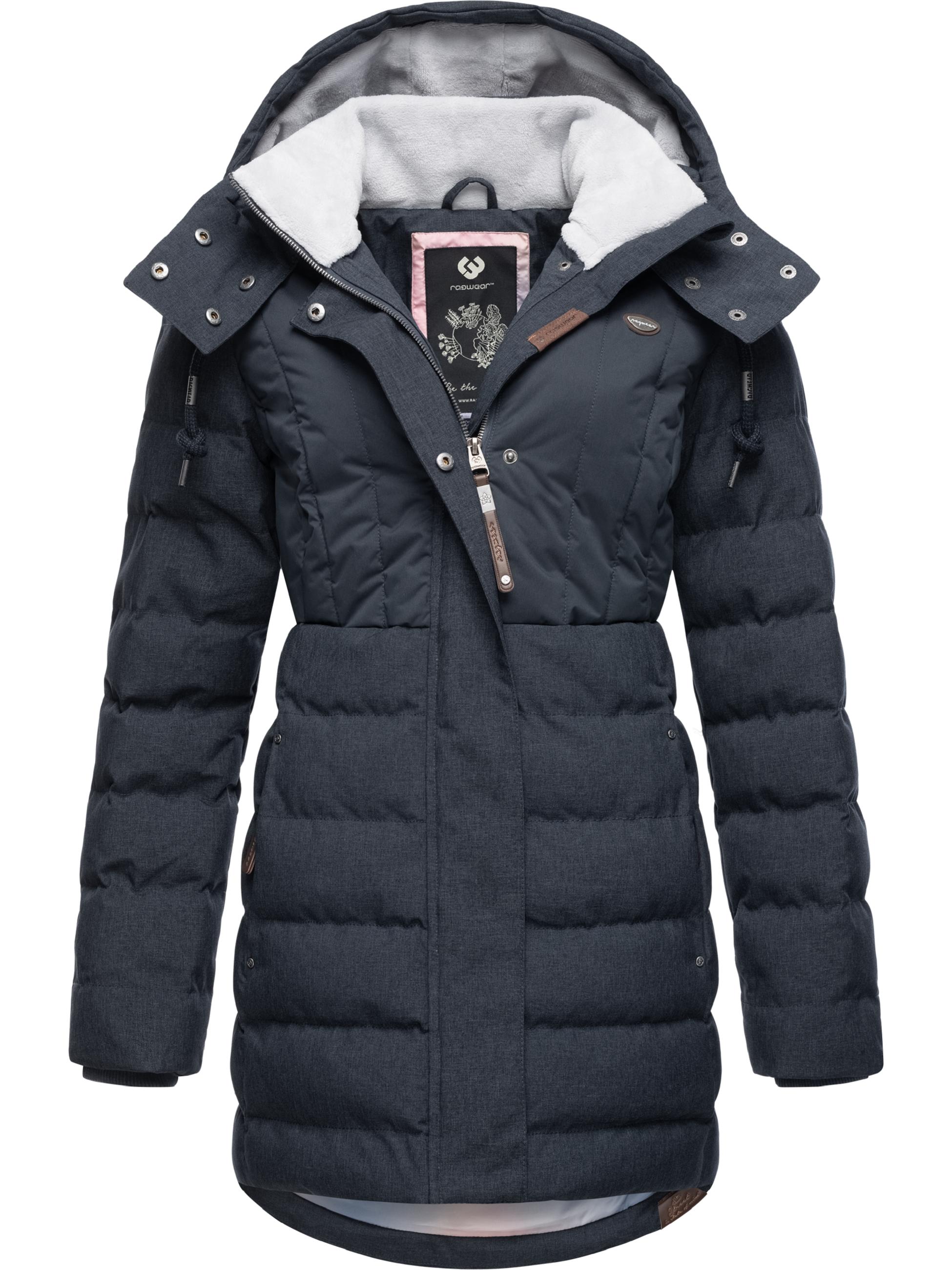 Langer Winter Steppmantel "Ashanta Block" Navy