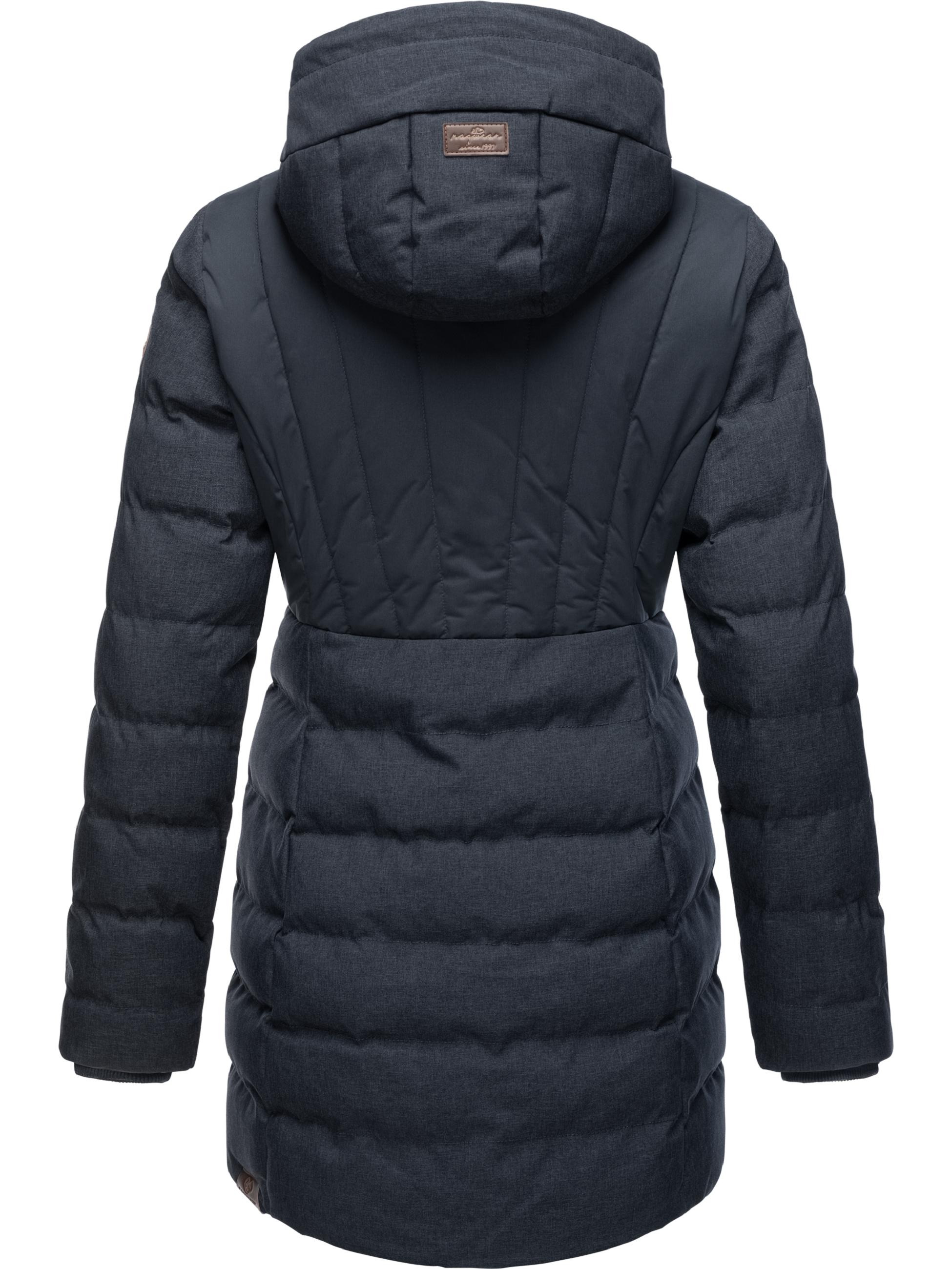 Langer Winter Steppmantel "Ashanta Block" Navy