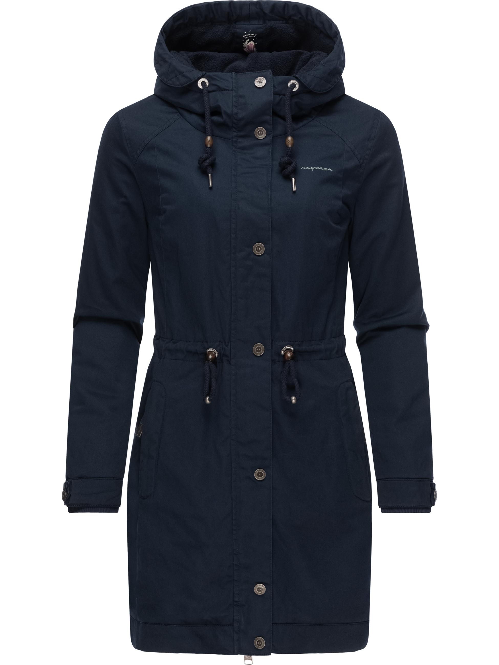 Langer Winterparka mit Kapuze "Aurorie Crystal Organic" Navy