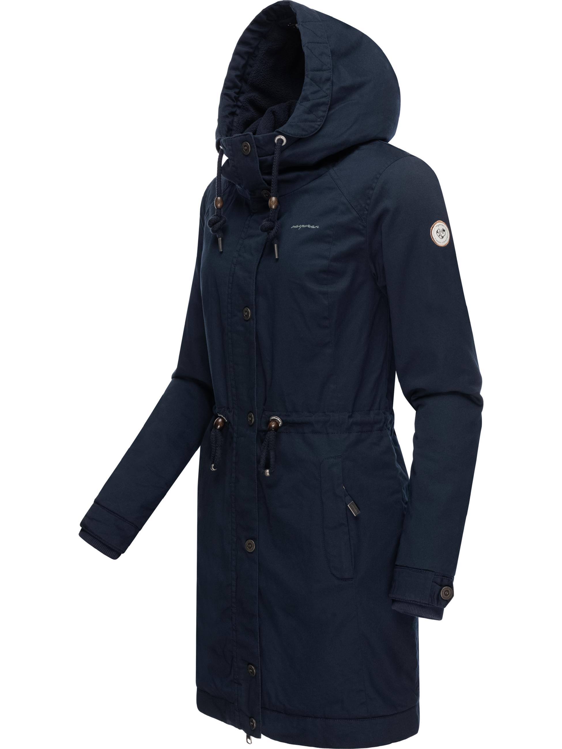 Langer Winterparka mit Kapuze "Aurorie Crystal Organic" Navy