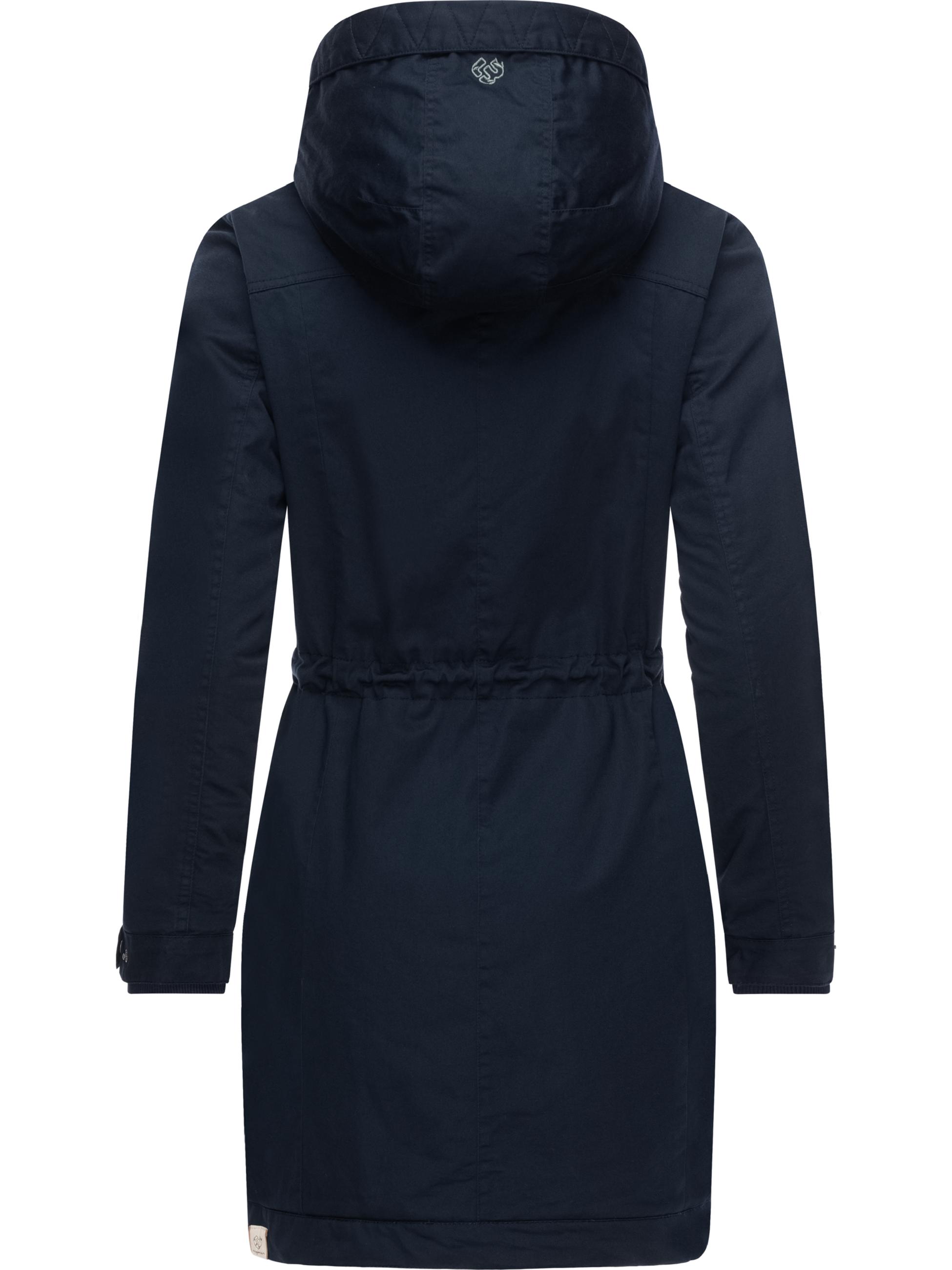 Langer Winterparka mit Kapuze "Aurorie Crystal Organic" Navy