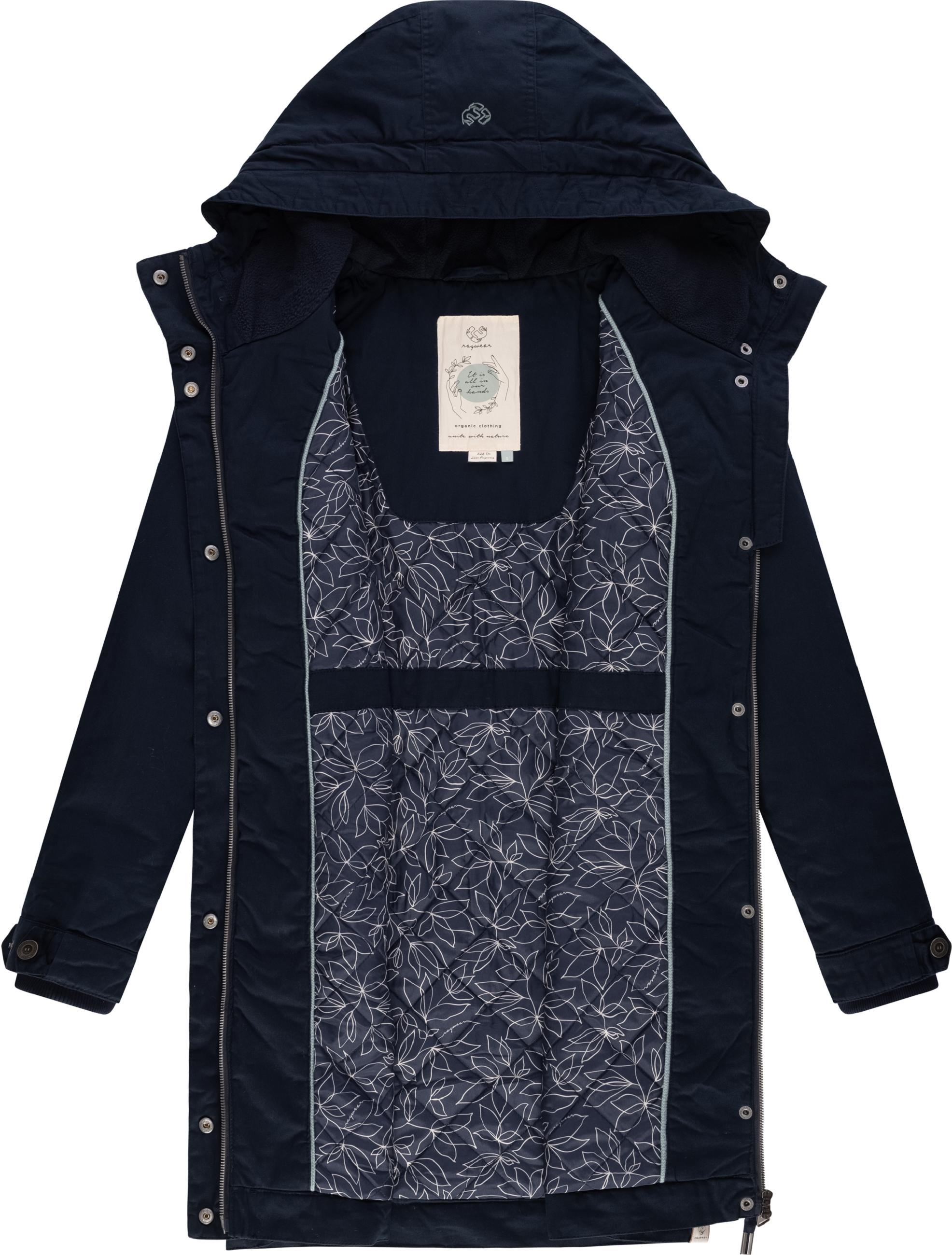 Langer Winterparka mit Kapuze "Aurorie Crystal Organic" Navy