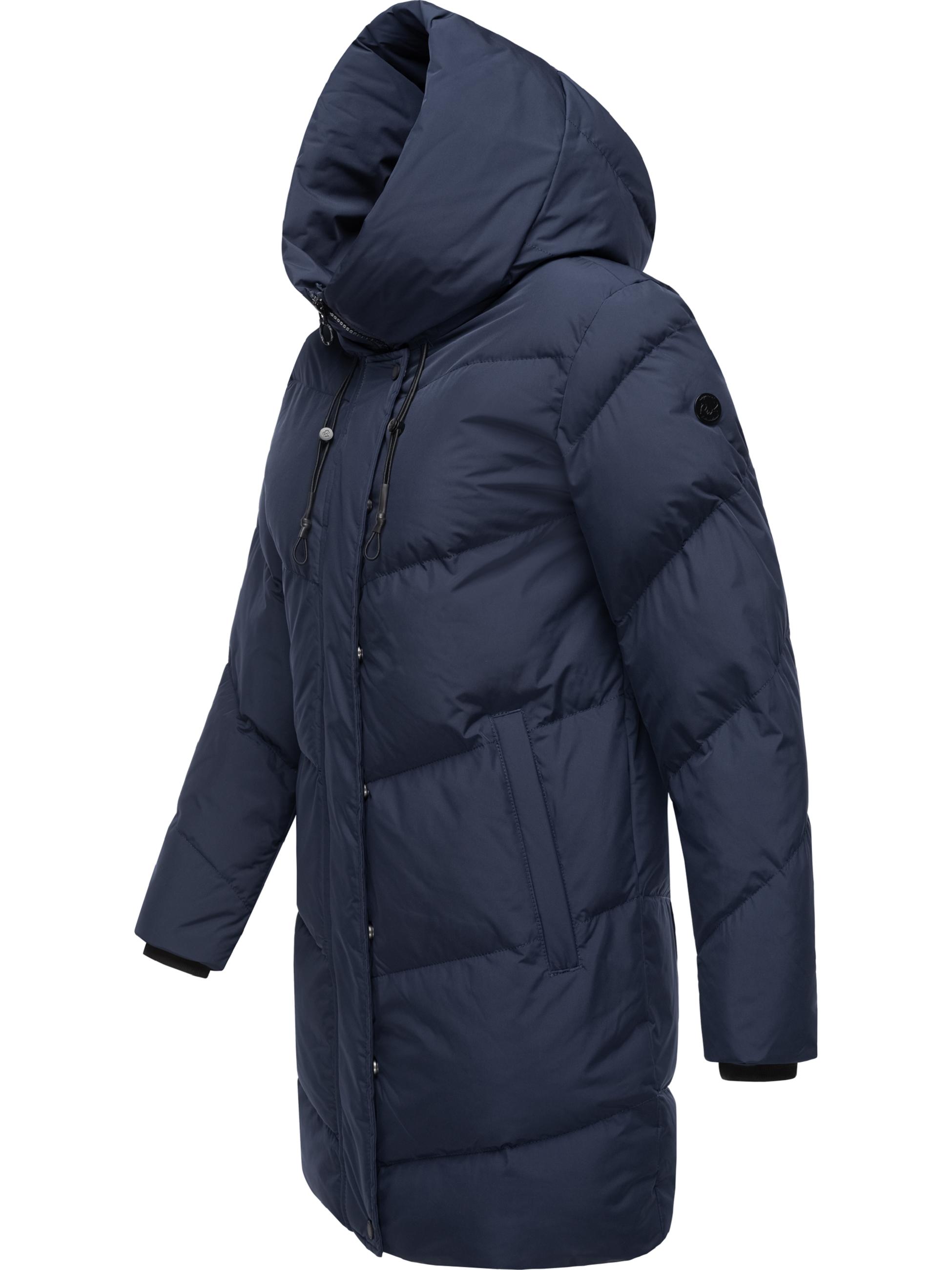 Wasserdichter Winter Steppmantel mit Kapuze "Avelin" Navy