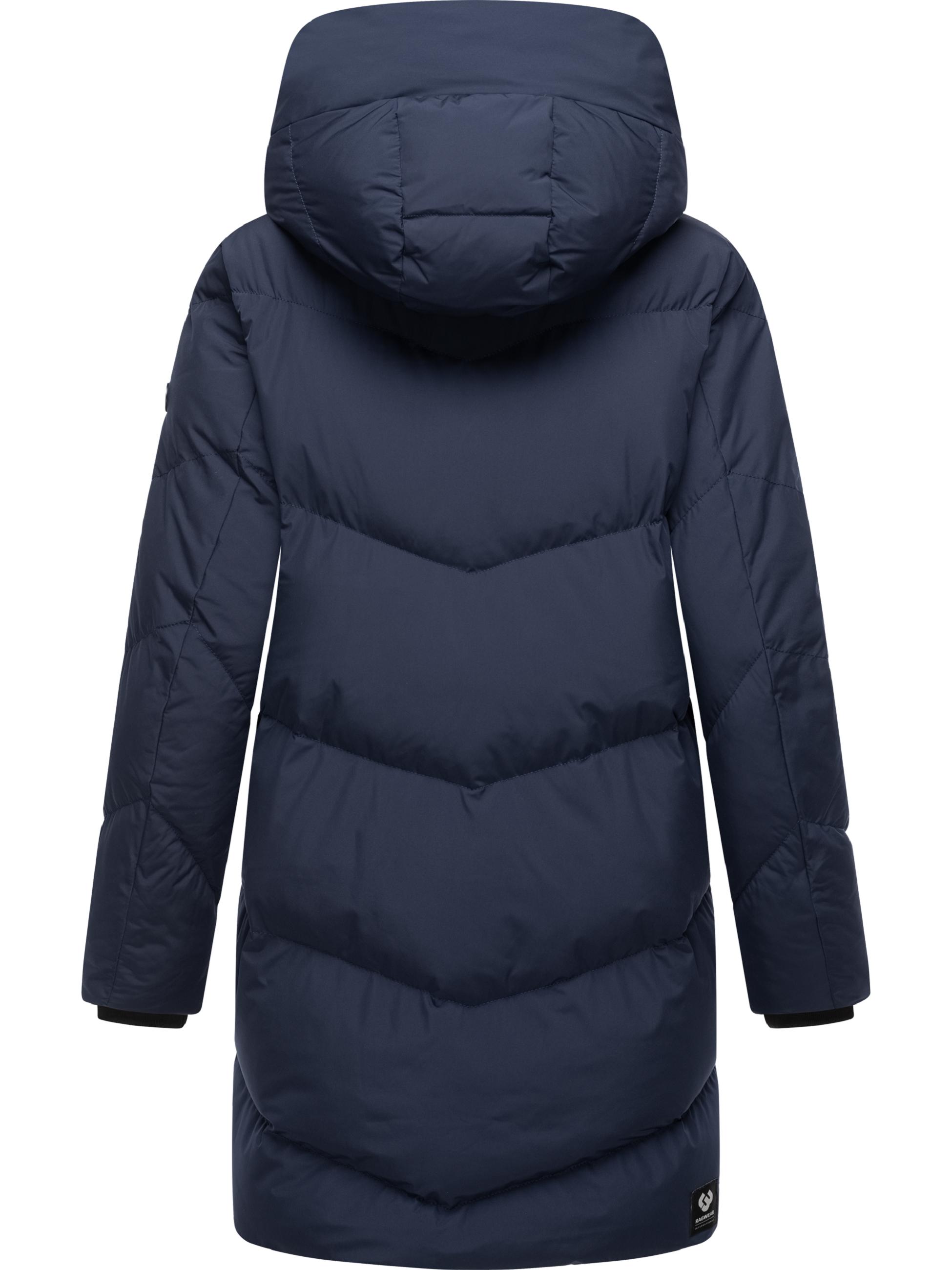 Wasserdichter Winter Steppmantel mit Kapuze "Avelin" Navy