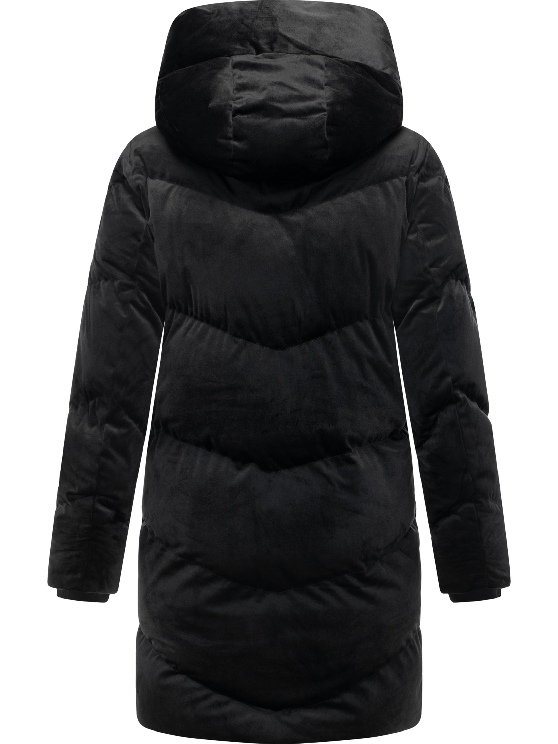 Winter Kurzmantel aus Samt "Avelin Velvet YOUMODO" Black