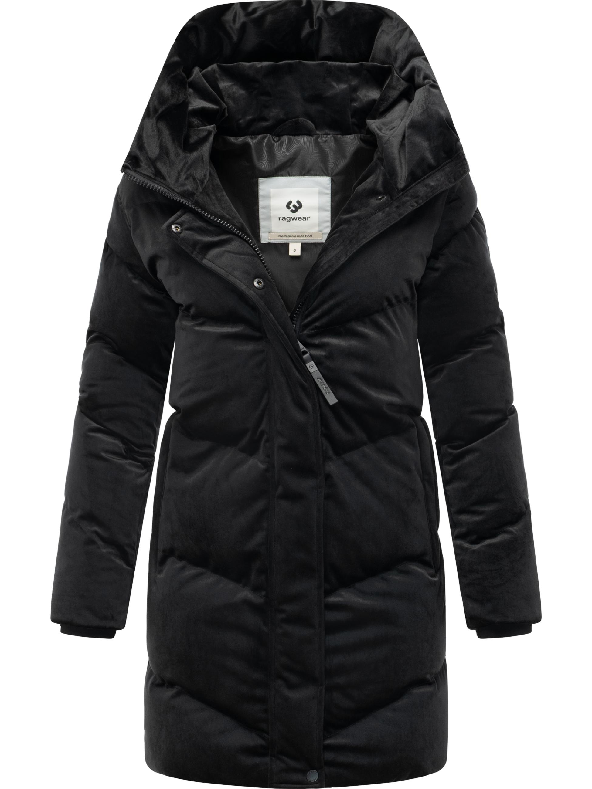 Winter Kurzmantel aus Samt "Avelin Velvet YOUMODO" Black