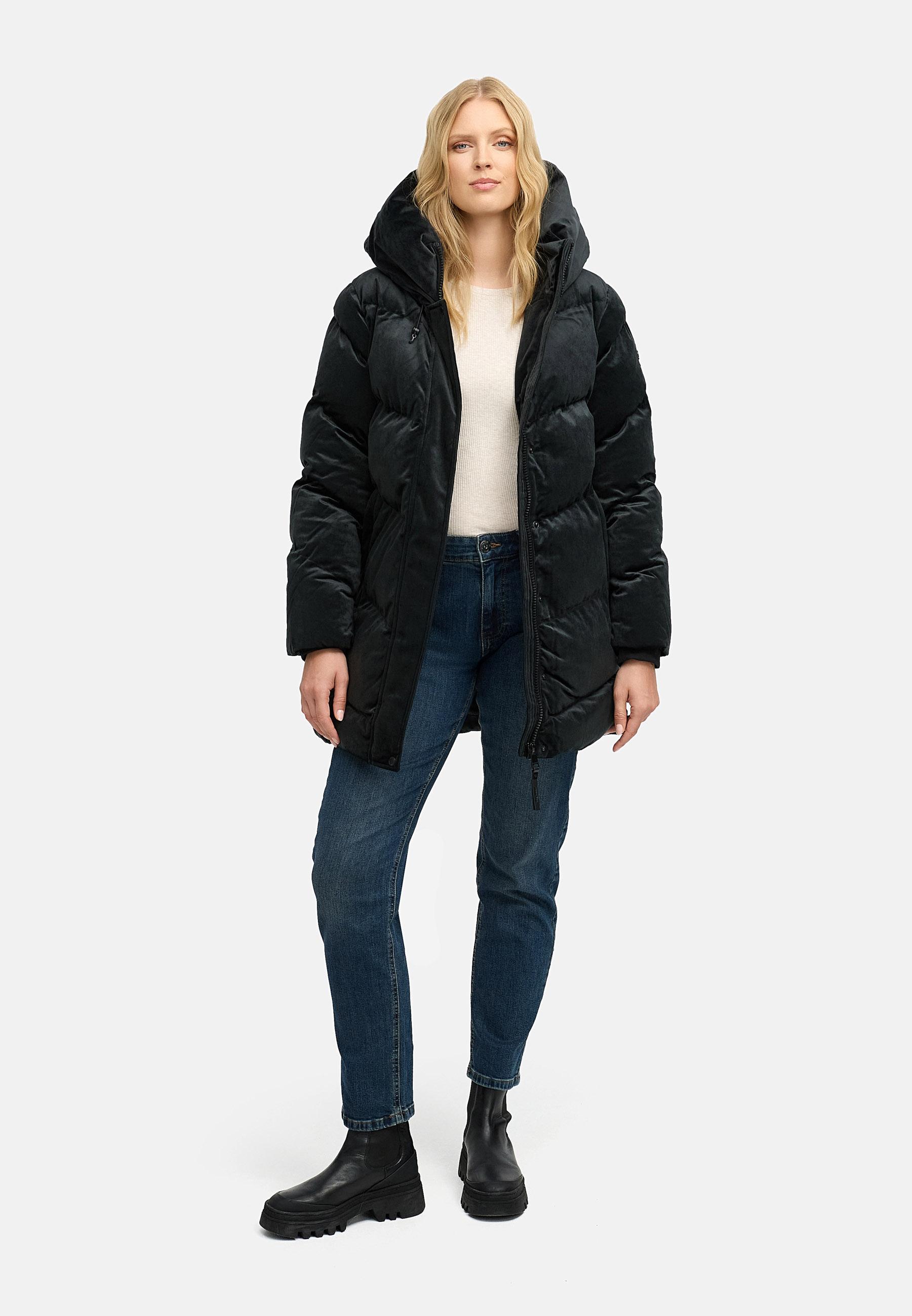 Winter Kurzmantel aus Samt "Avelin Velvet YOUMODO" Black