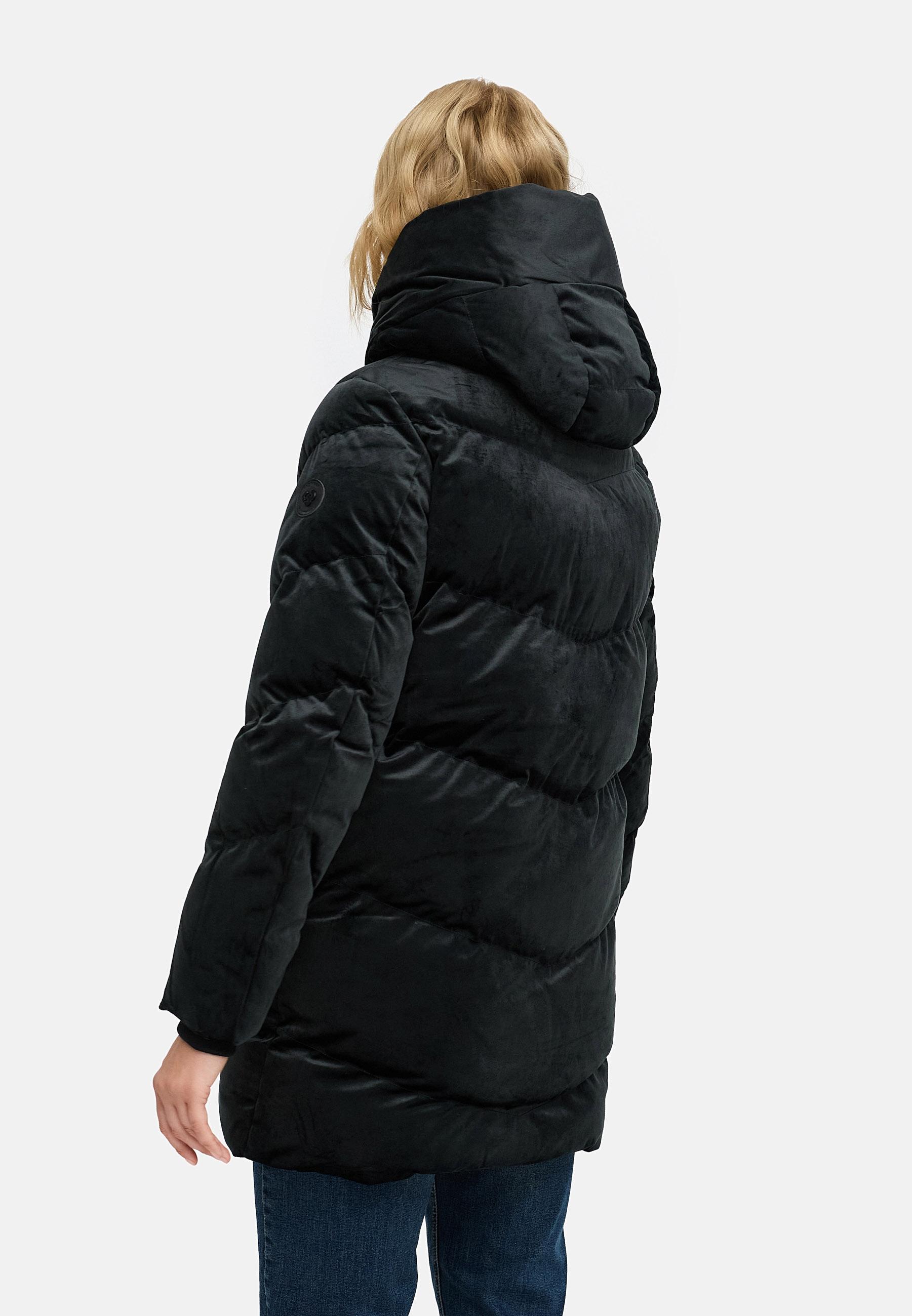 Winter Kurzmantel aus Samt "Avelin Velvet YOUMODO" Black
