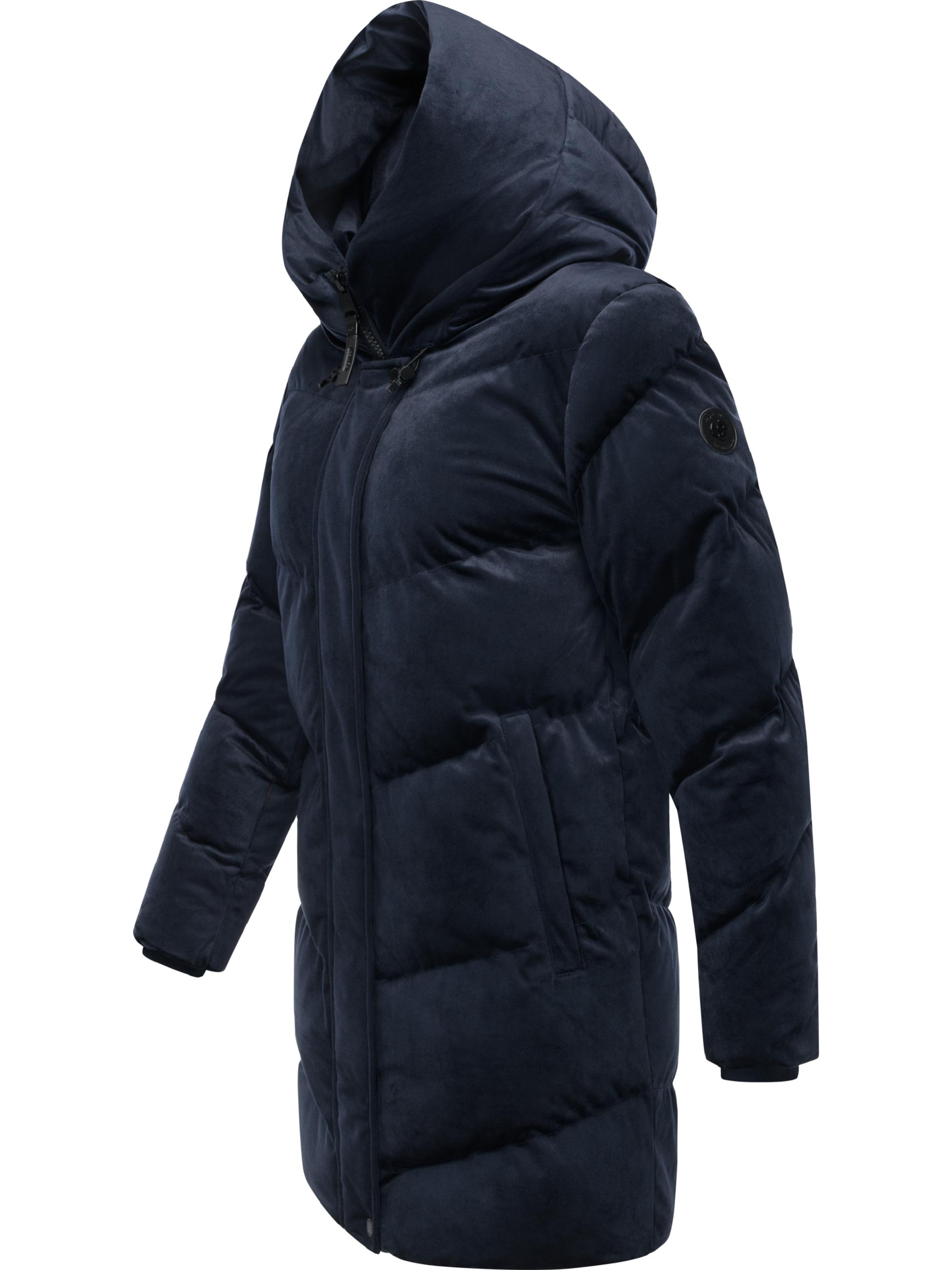 Winter Kurzmantel aus Samt "Avelin Velvet YOUMODO" Navy