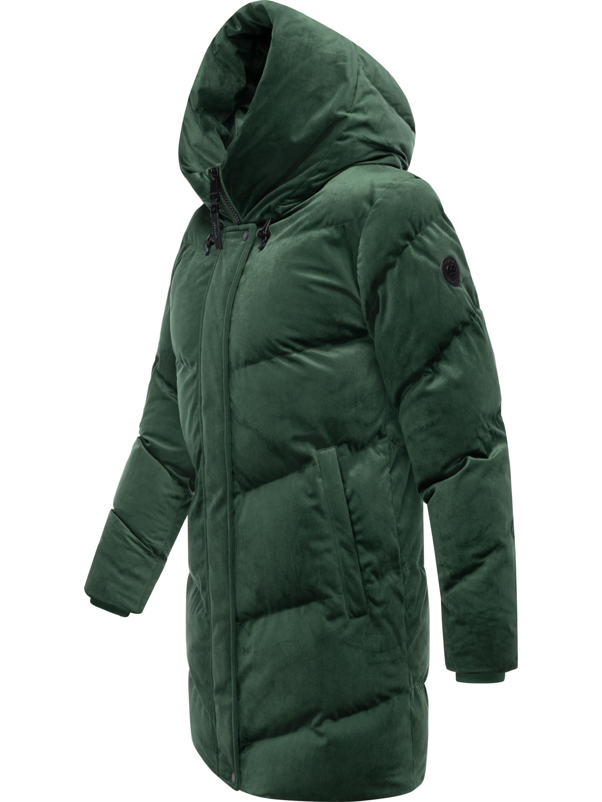 Winter Kurzmantel aus Samt "Avelin Velvet YOUMODO" Pine Green