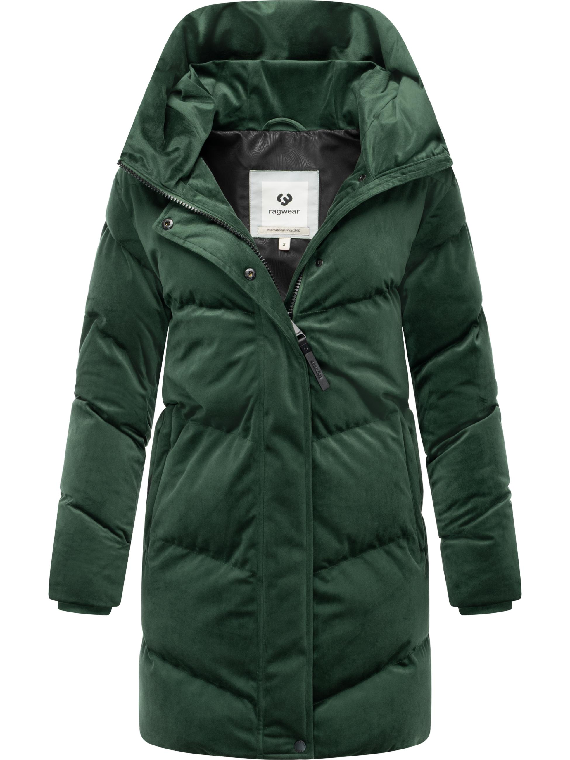 Winter Kurzmantel aus Samt "Avelin Velvet YOUMODO" Pine Green