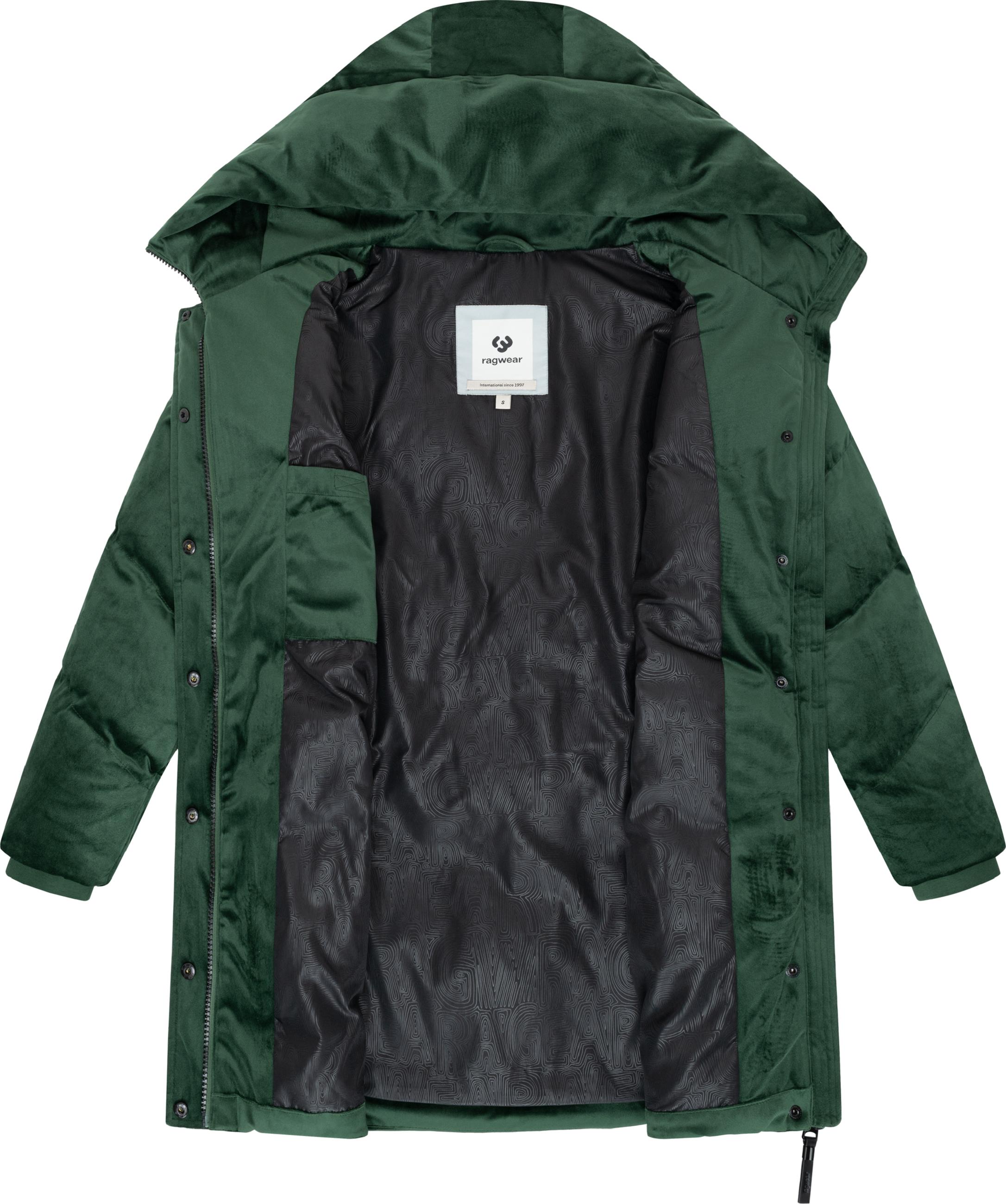 Winter Kurzmantel aus Samt "Avelin Velvet YOUMODO" Pine Green