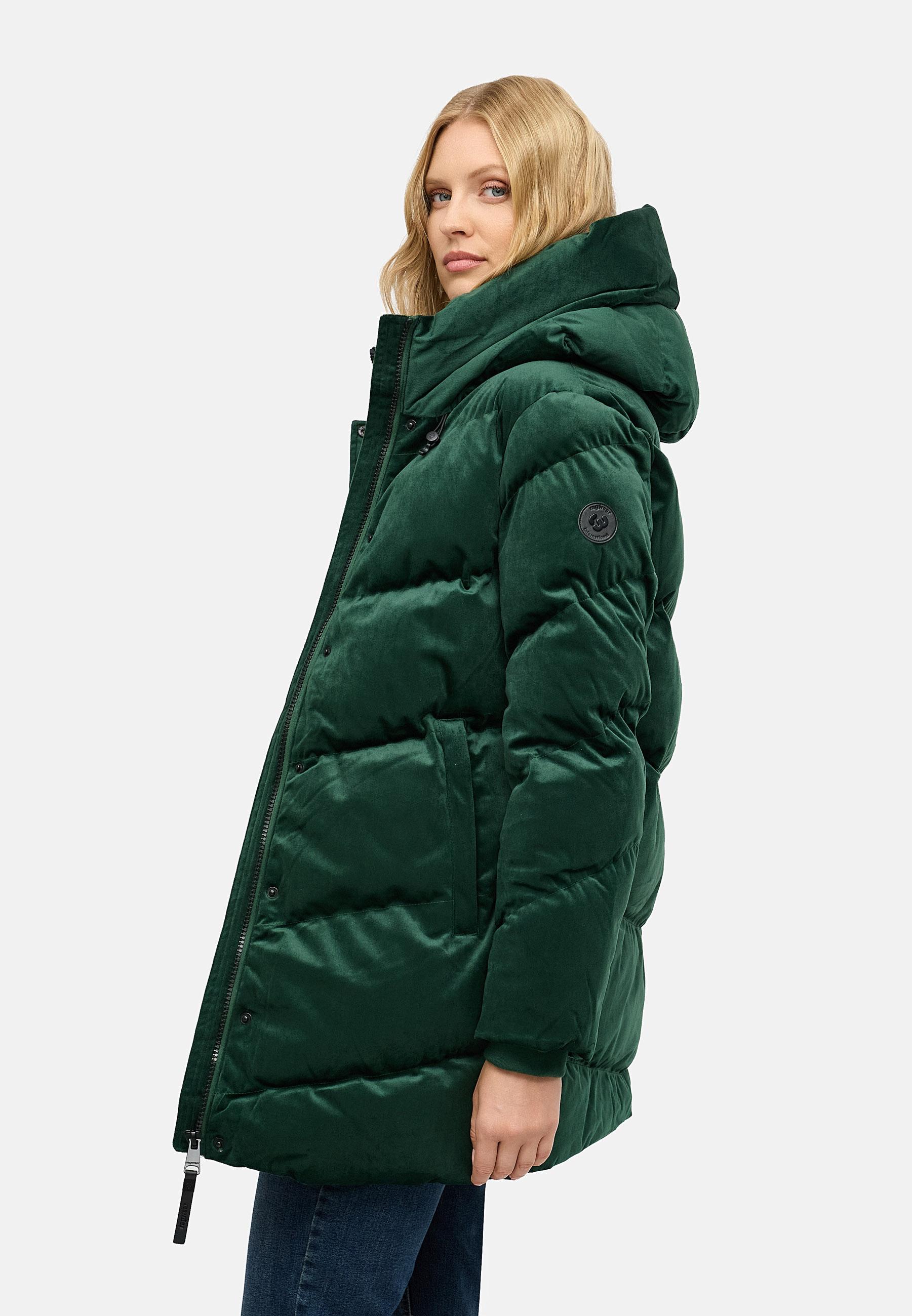 Winter Kurzmantel aus Samt "Avelin Velvet YOUMODO" Pine Green