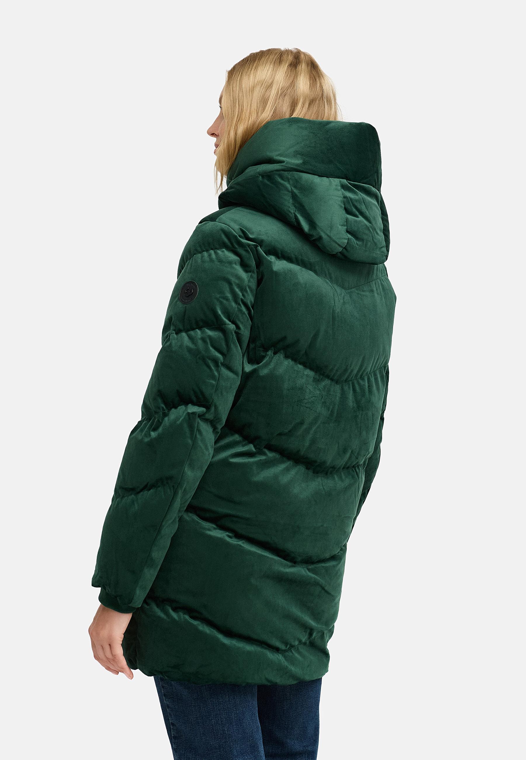 Winter Kurzmantel aus Samt "Avelin Velvet YOUMODO" Pine Green