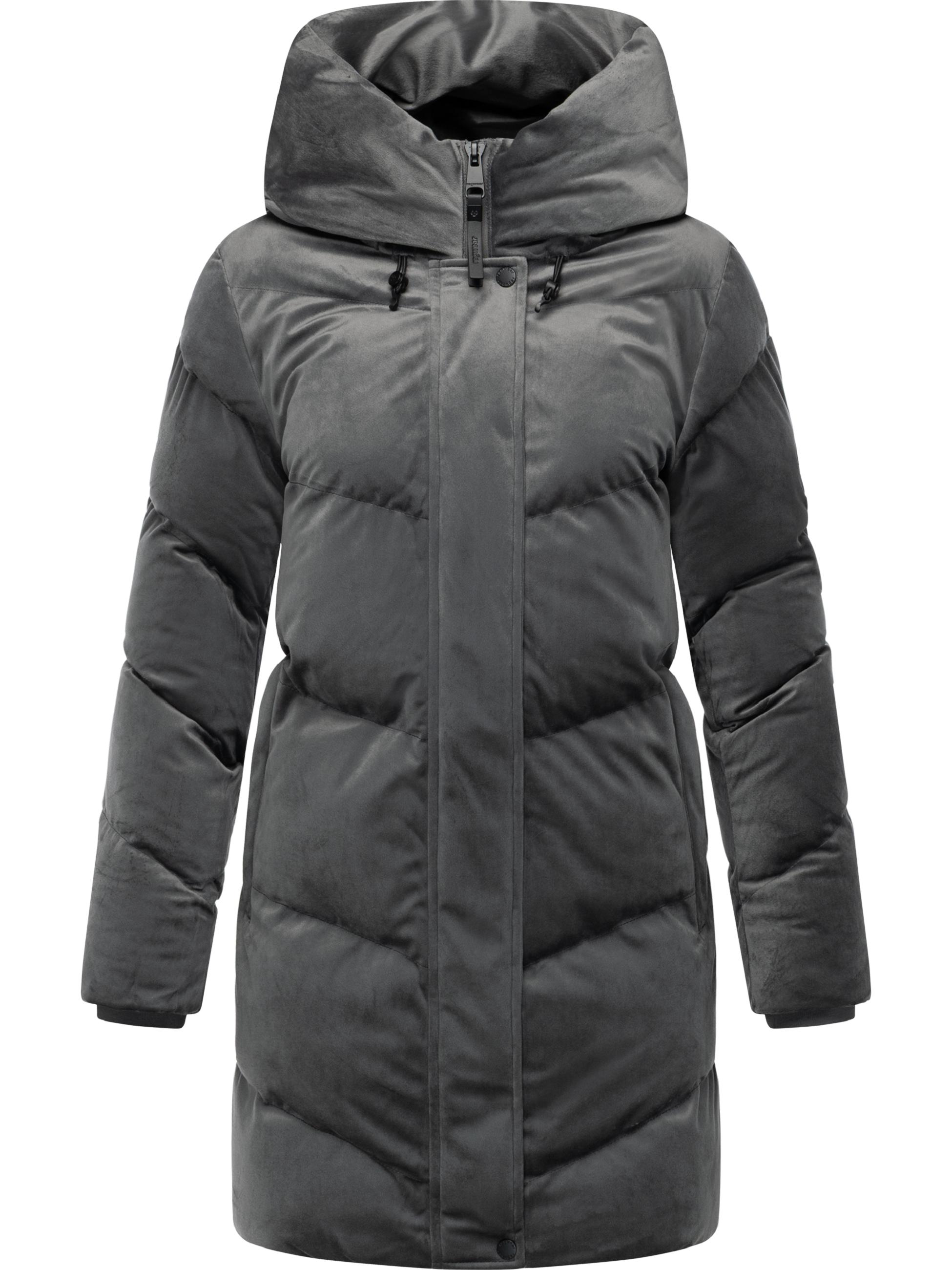 Winter Kurzmantel aus Samt "Avelin Velvet YOUMODO" Stone Grey