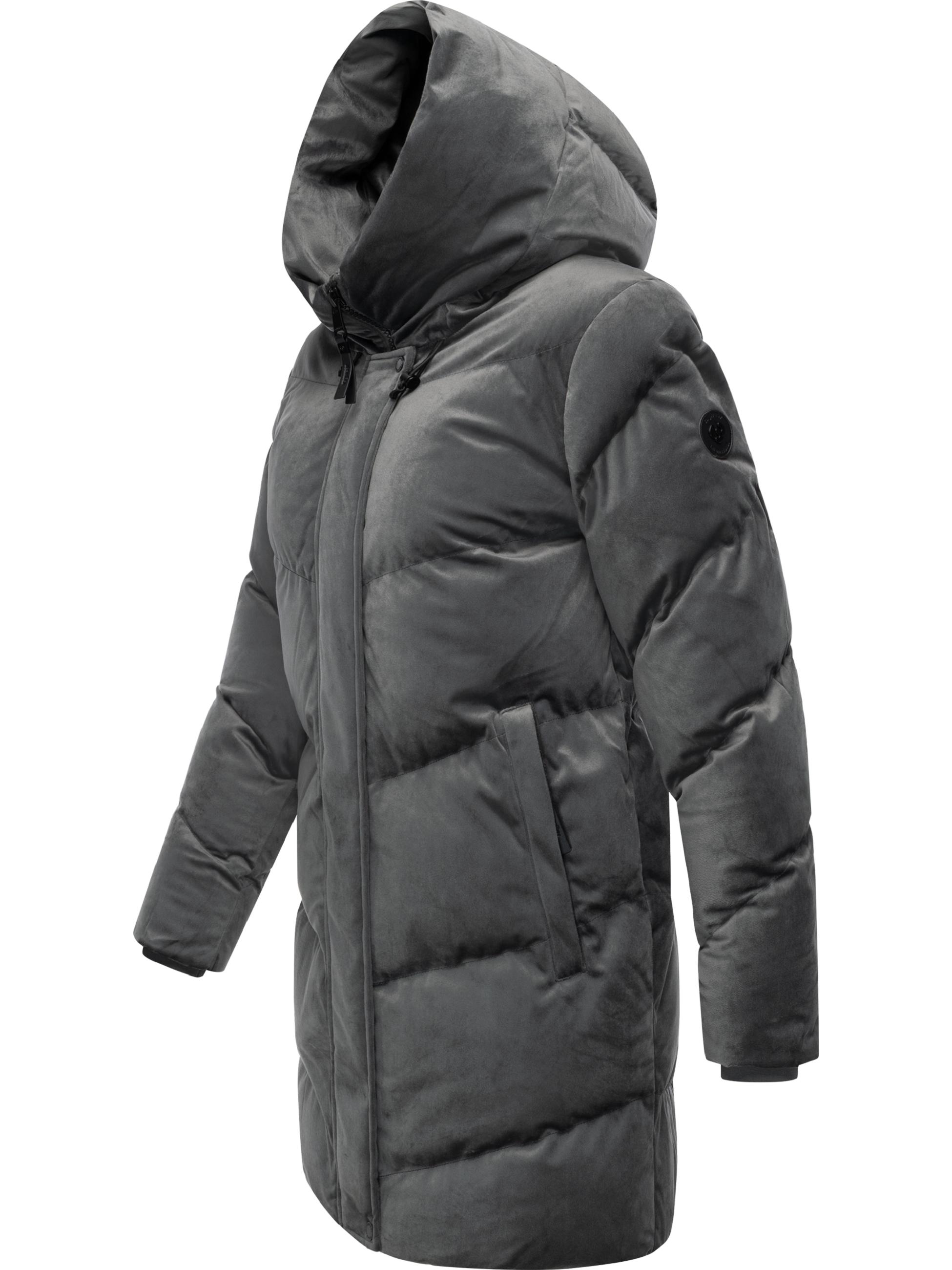 Winter Kurzmantel aus Samt "Avelin Velvet YOUMODO" Stone Grey
