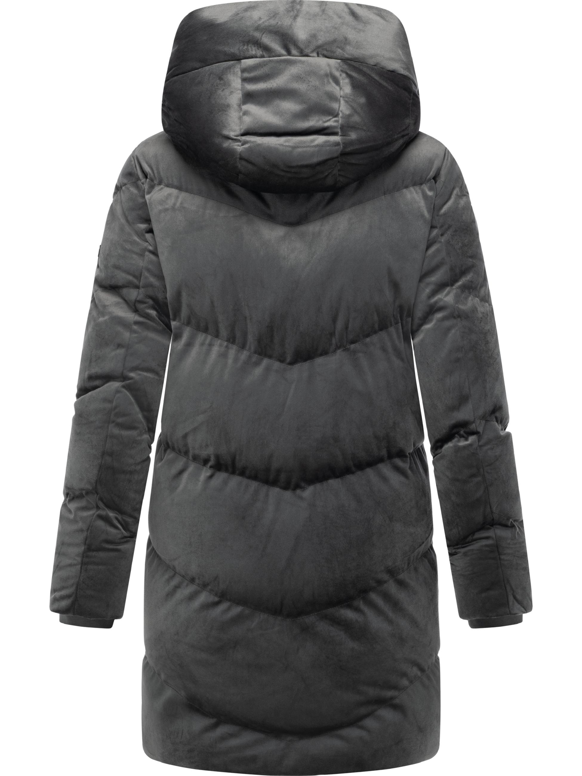 Winter Kurzmantel aus Samt "Avelin Velvet YOUMODO" Stone Grey