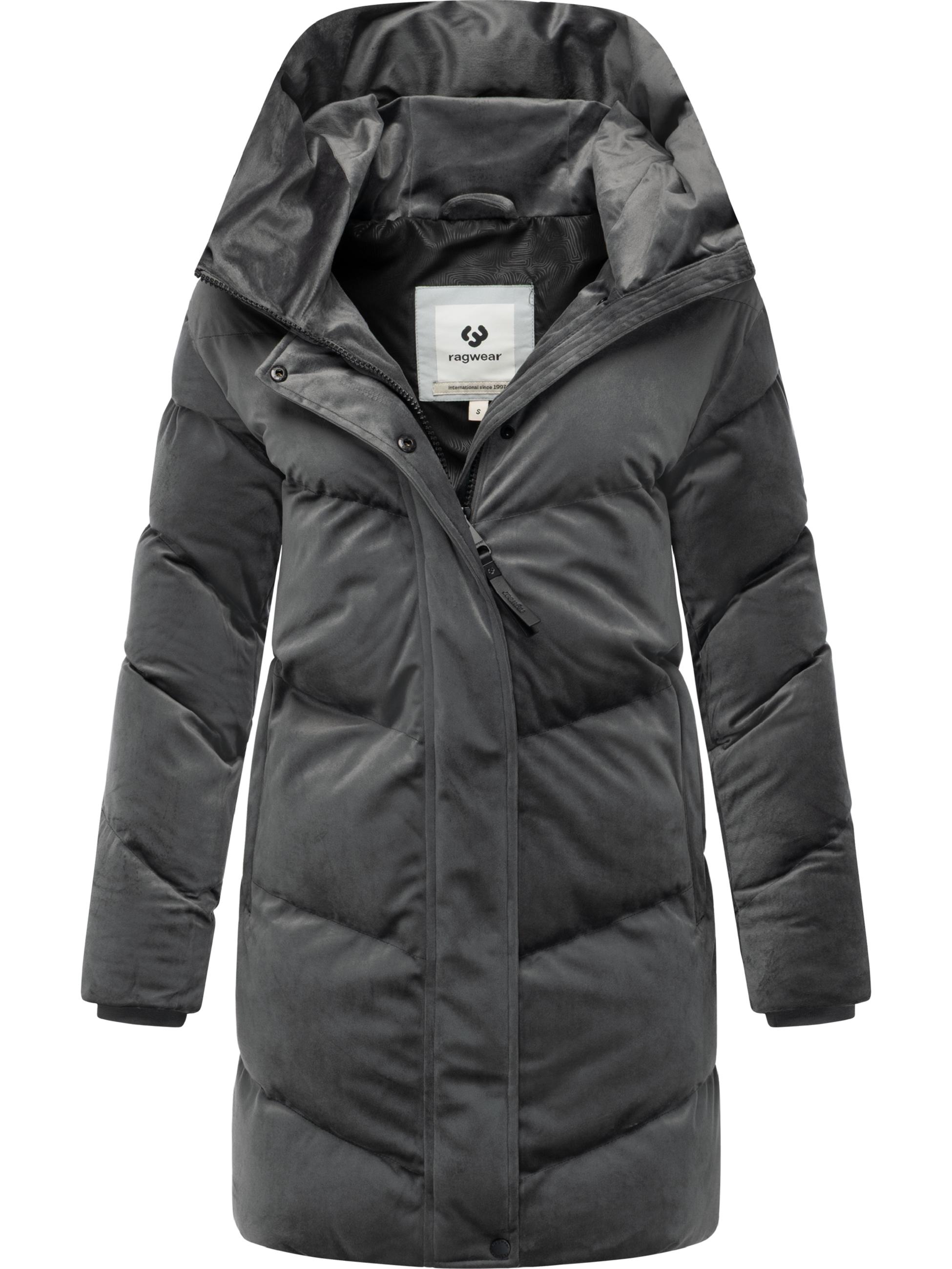 Winter Kurzmantel aus Samt "Avelin Velvet YOUMODO" Stone Grey