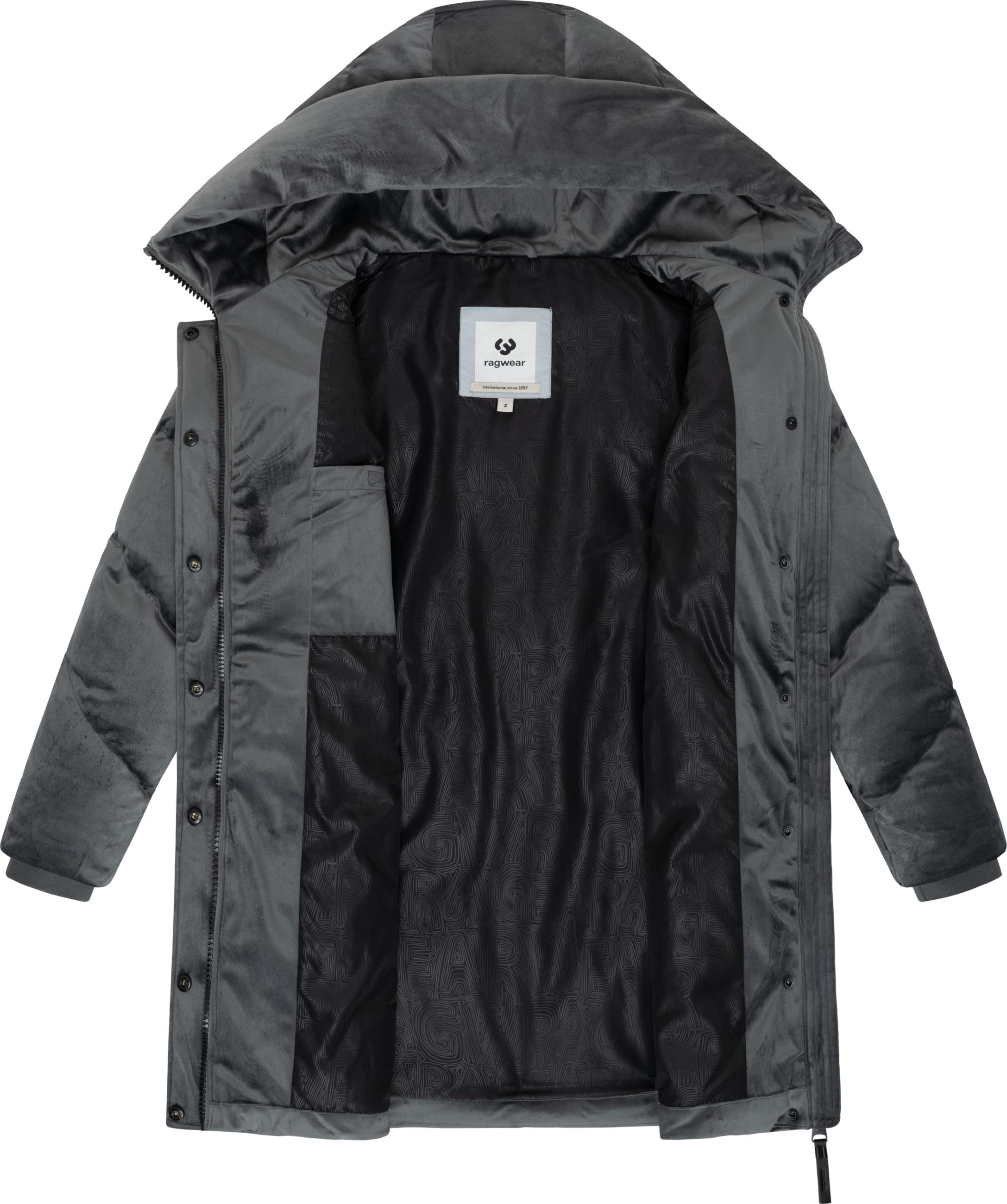 Winter Kurzmantel aus Samt "Avelin Velvet YOUMODO" Stone Grey