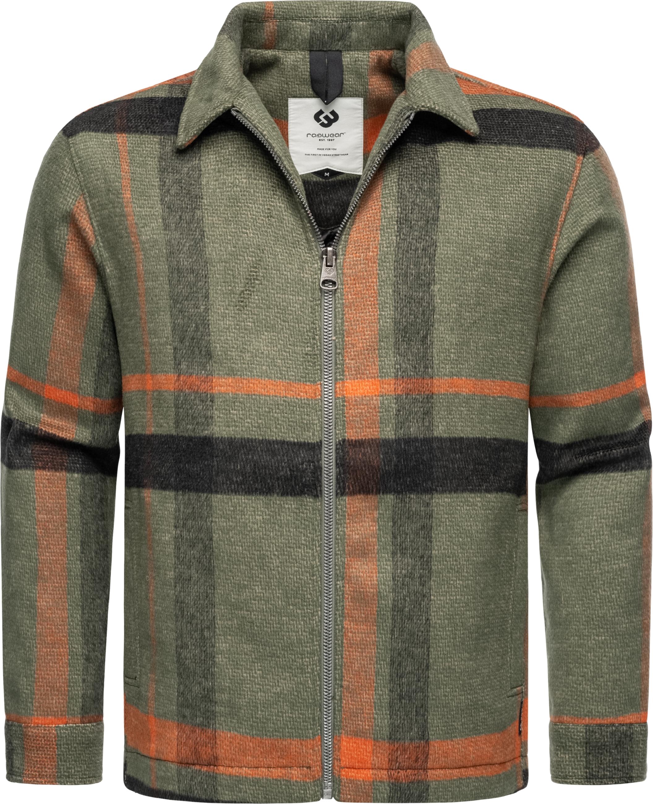 Hemdjacke mit großem Karo-Muster "Azzte Check" Dark Olive