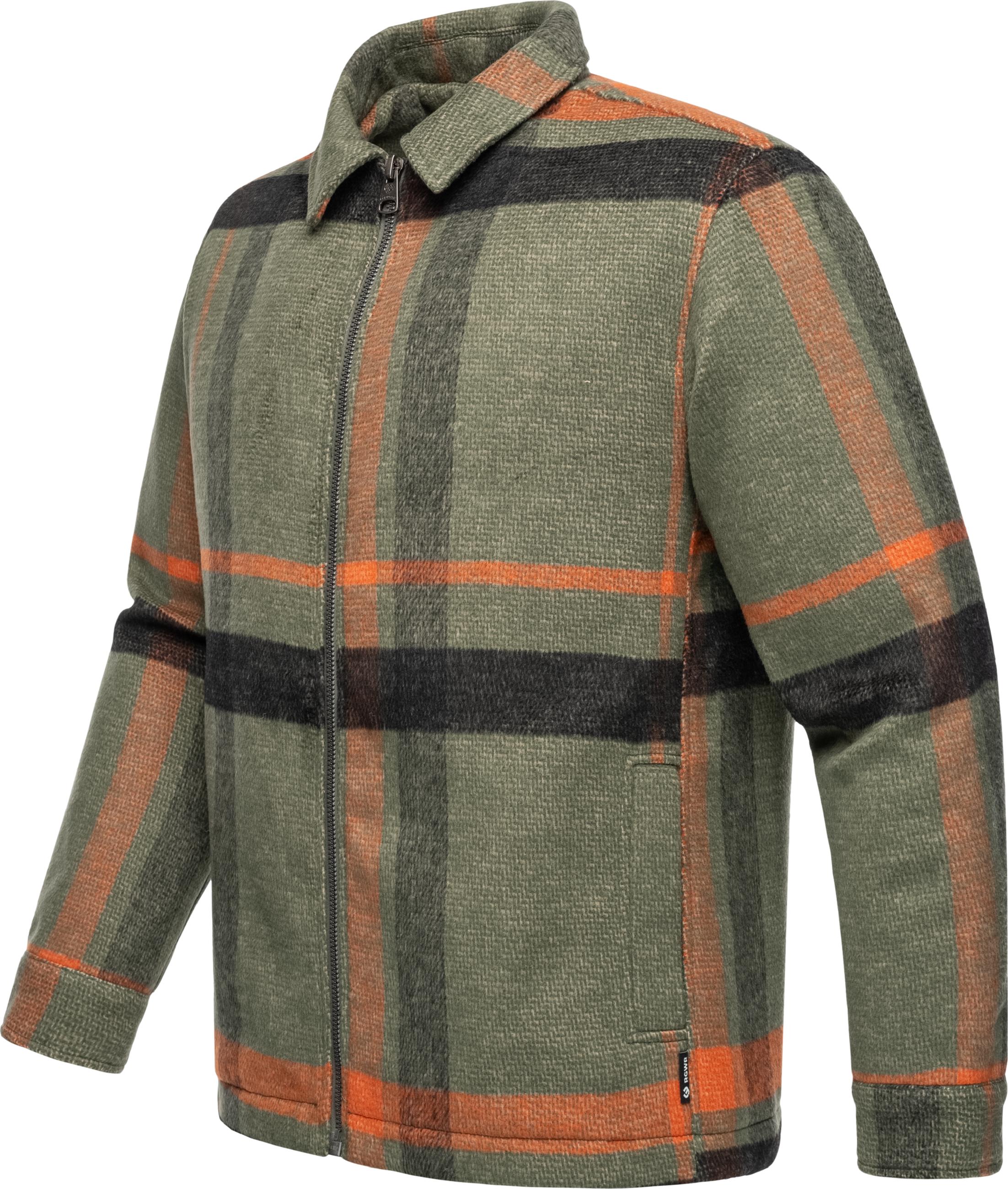 Hemdjacke mit großem Karo-Muster "Azzte Check" Dark Olive