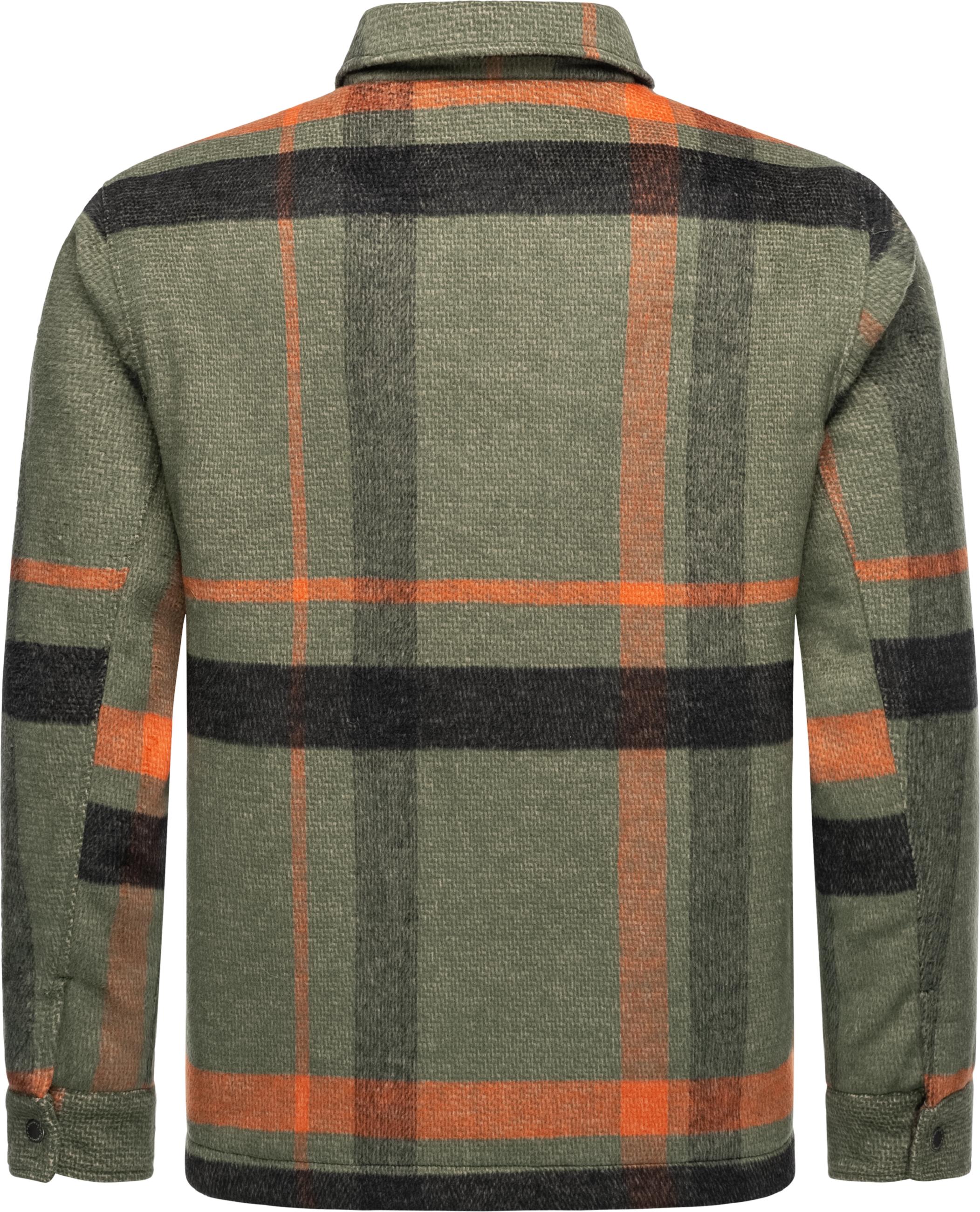 Hemdjacke mit großem Karo-Muster "Azzte Check" Dark Olive