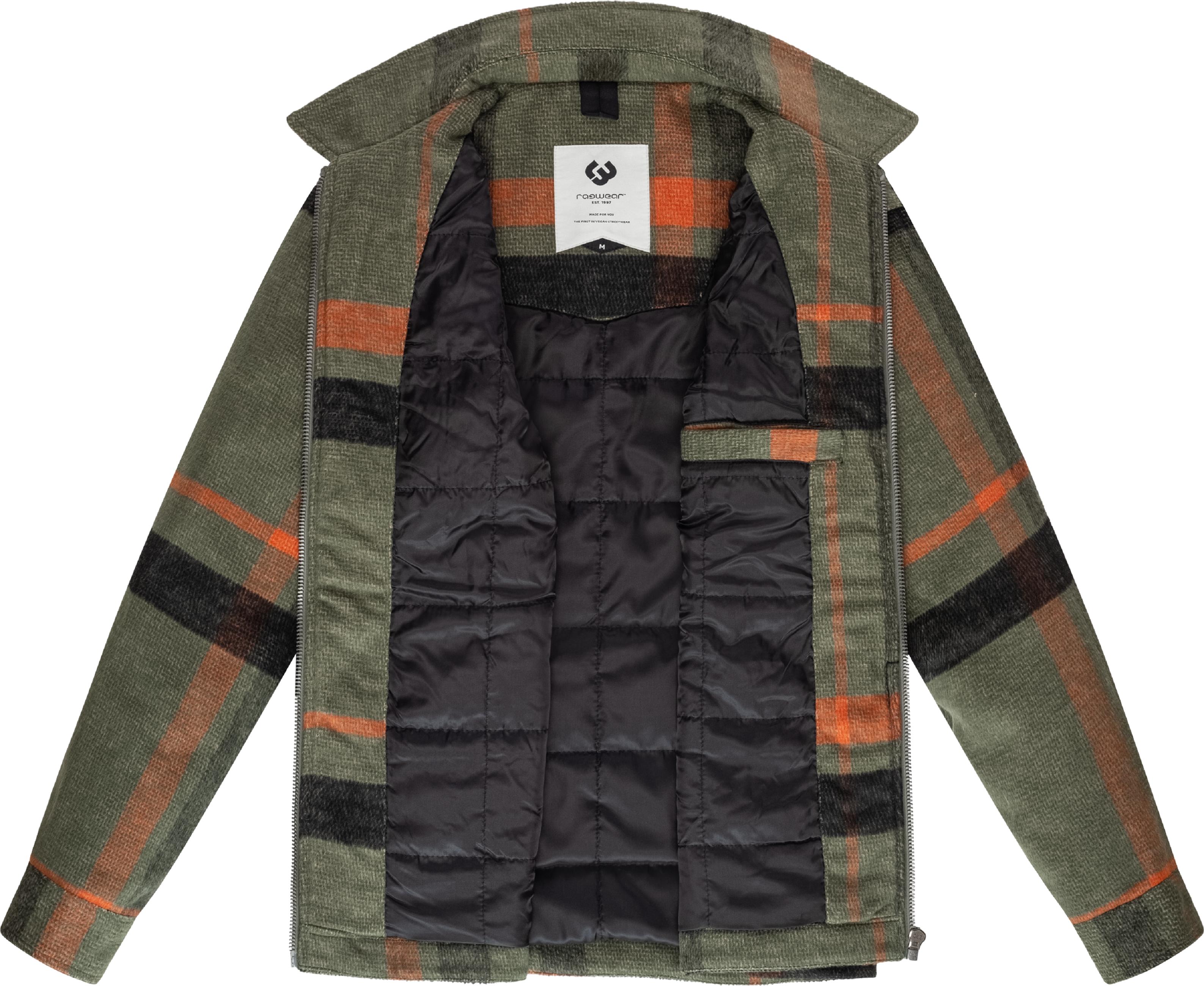 Hemdjacke mit großem Karo-Muster "Azzte Check" Dark Olive