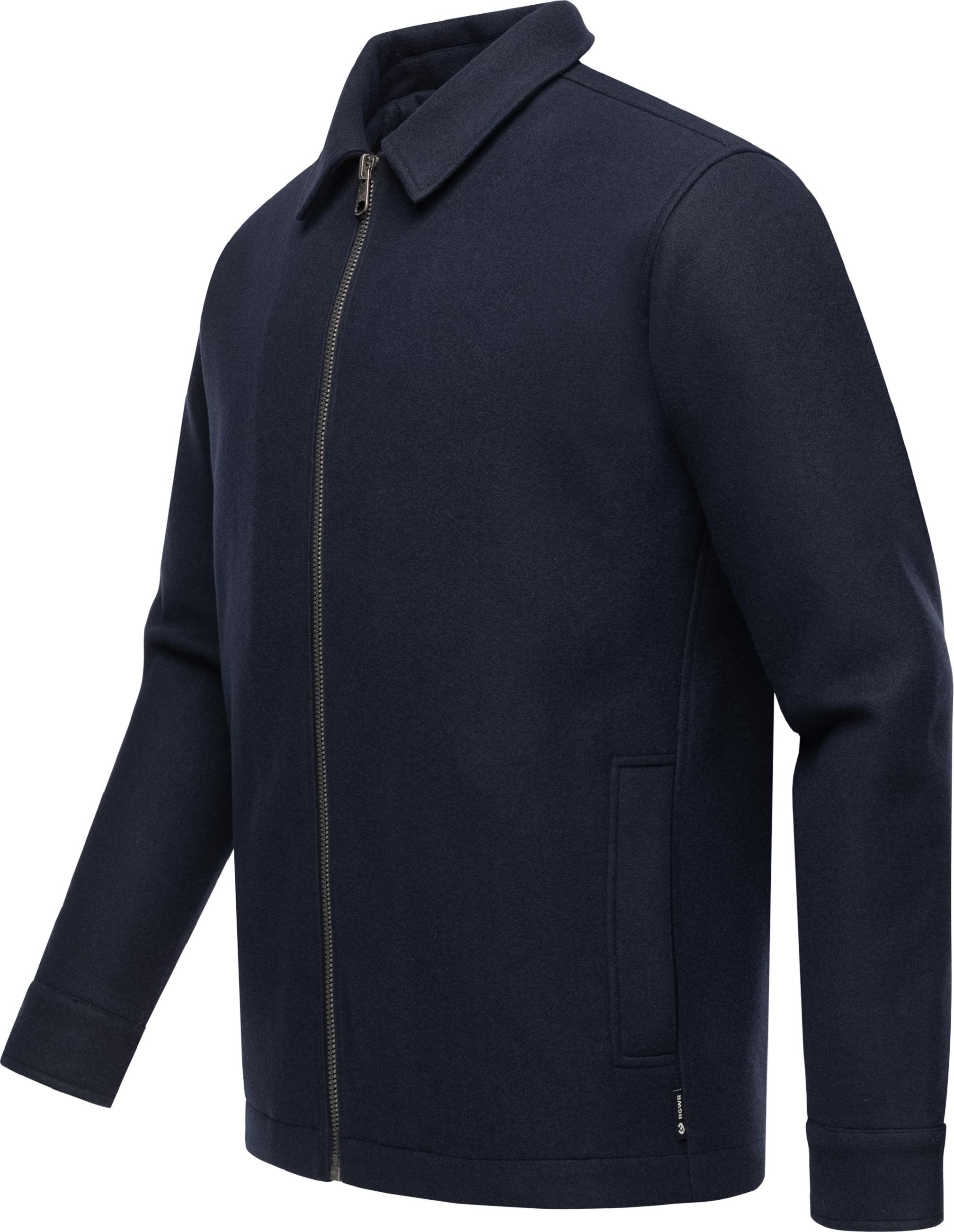 Übergangsjacke in Filzoptik "Azzte Felt" Navy