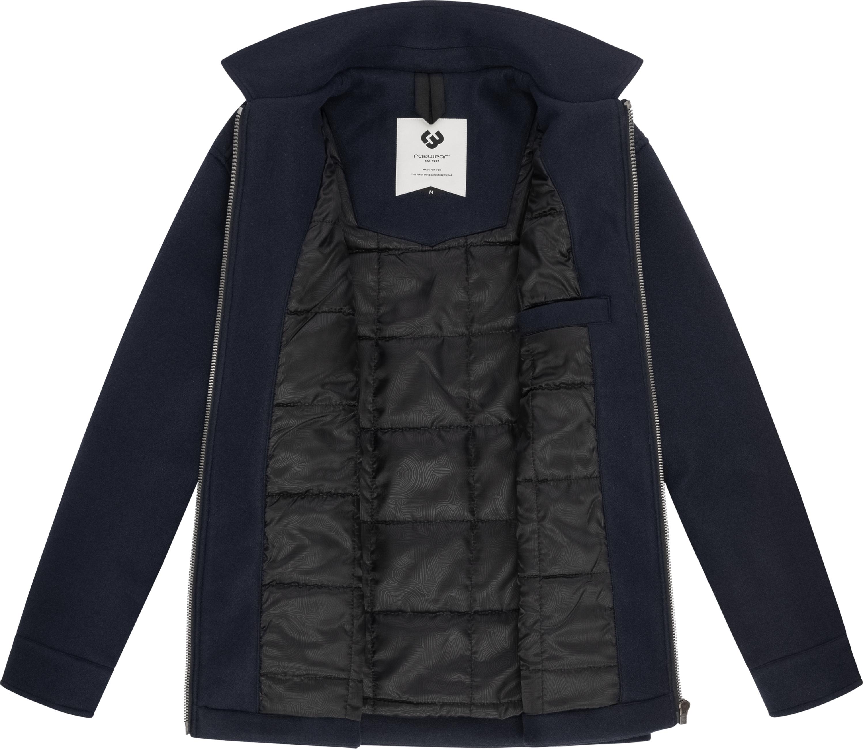 Übergangsjacke in Filzoptik "Azzte Felt" Navy