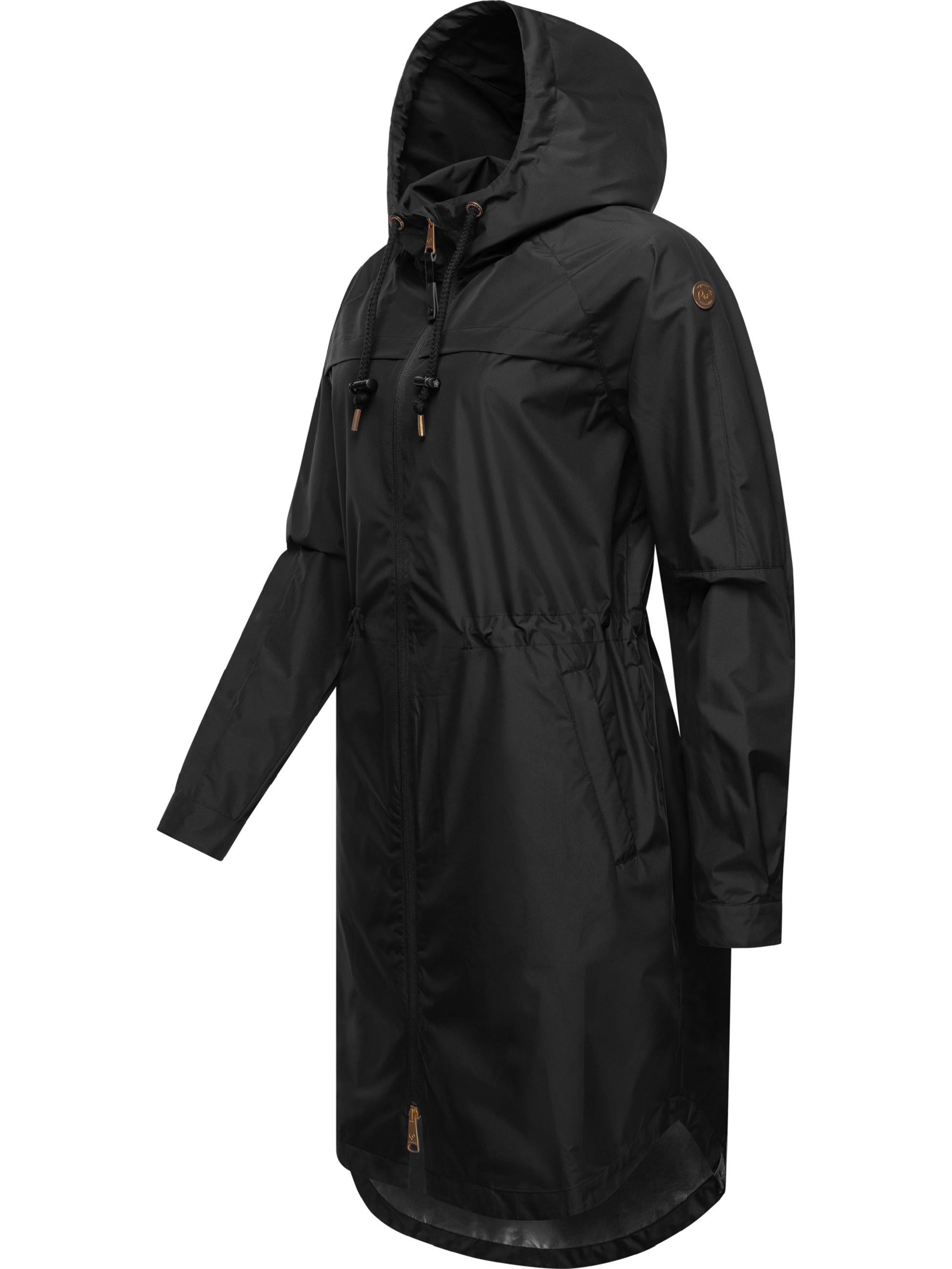 Lange Übergangsjacke Parka mit Kapuze "Belinka" Black