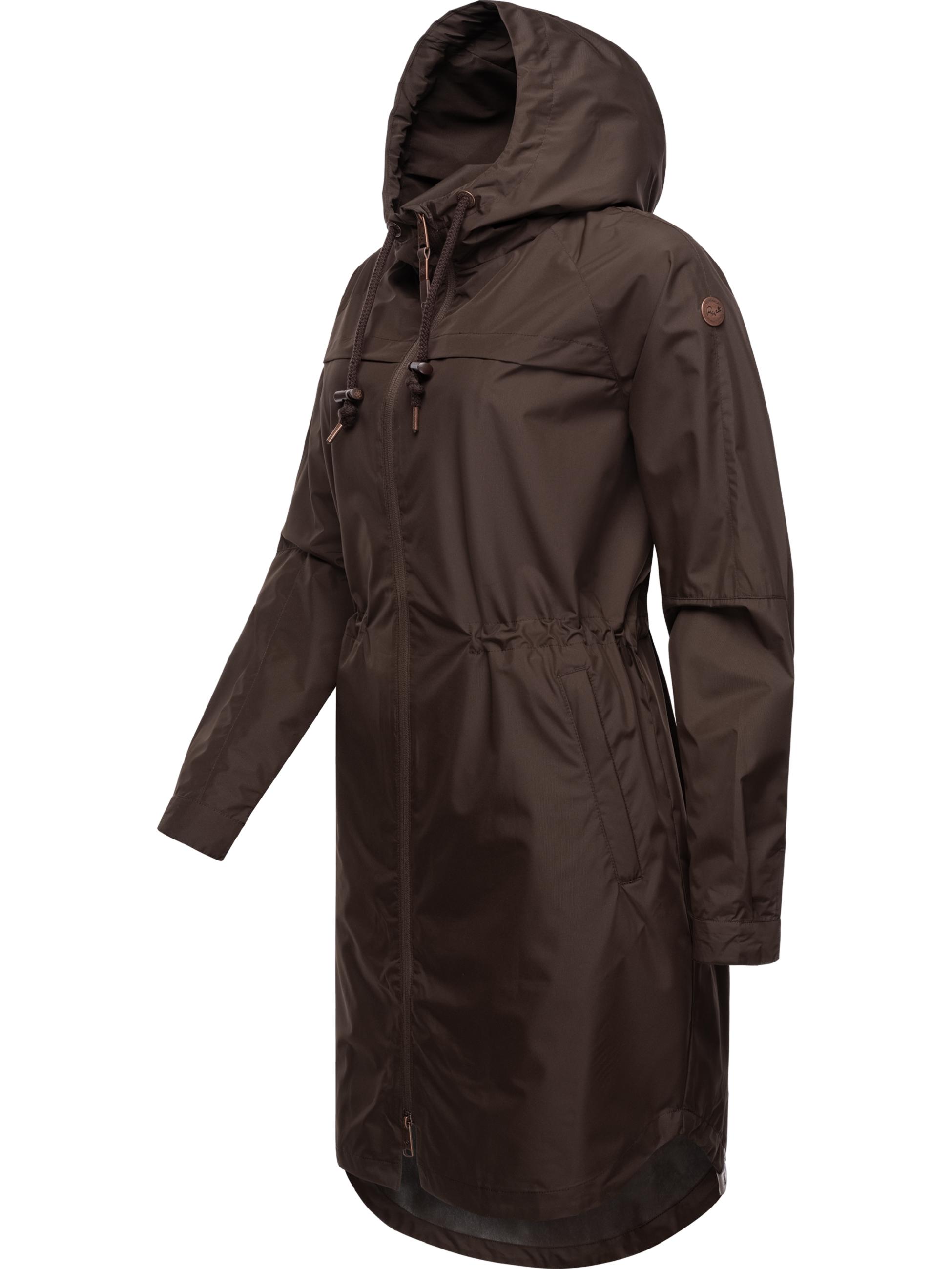 Lange Übergangsjacke Parka mit Kapuze "Belinka" Dark Brown