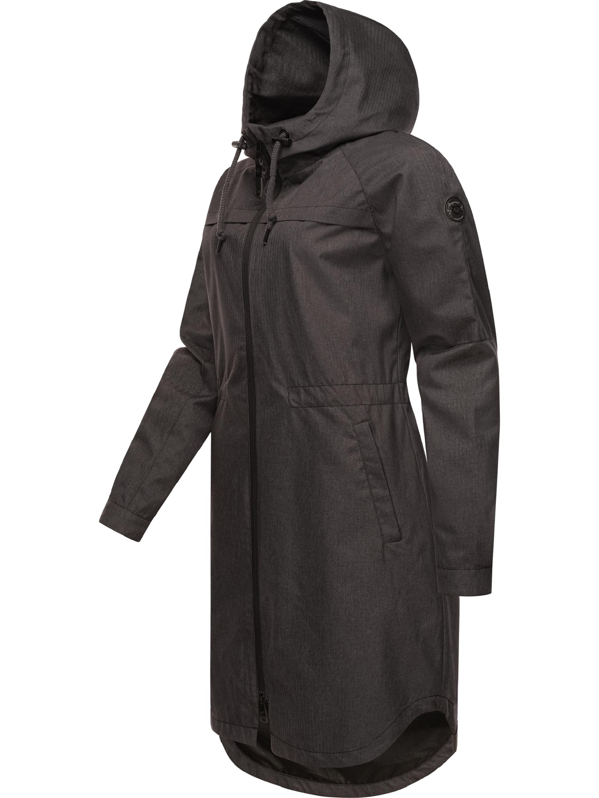 Lange Übergangsjacke Parka mit Kapuze "Belinka" Dark Grey Melange24