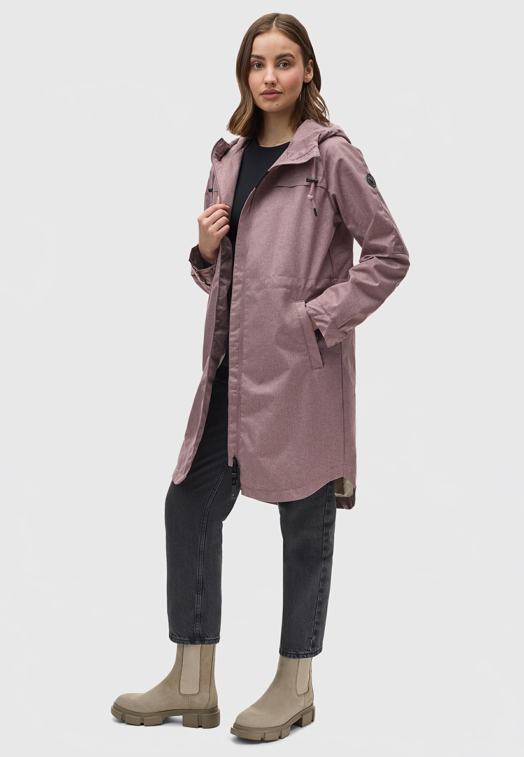 Lange Übergangsjacke Parka mit Kapuze "Belinka" Mauve24