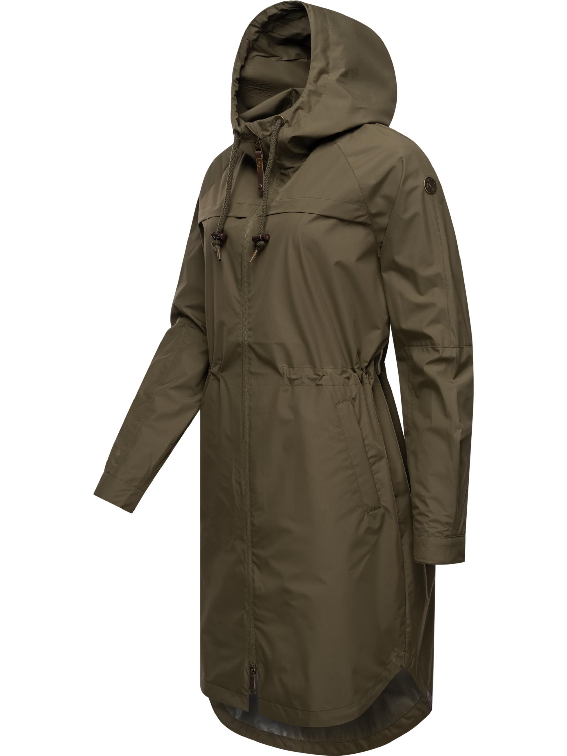 Lange Übergangsjacke Parka mit Kapuze "Belinka" Olive