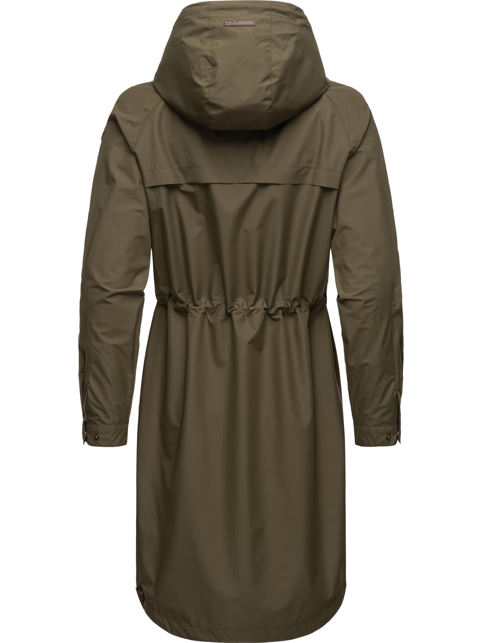 Lange Übergangsjacke Parka mit Kapuze "Belinka" Olive