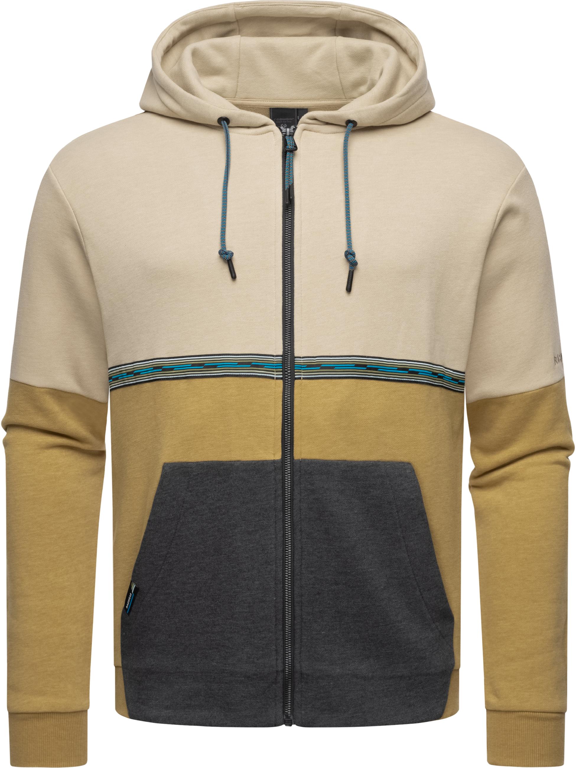 Sweatjacke mit Kapuze" Blocky" Sand