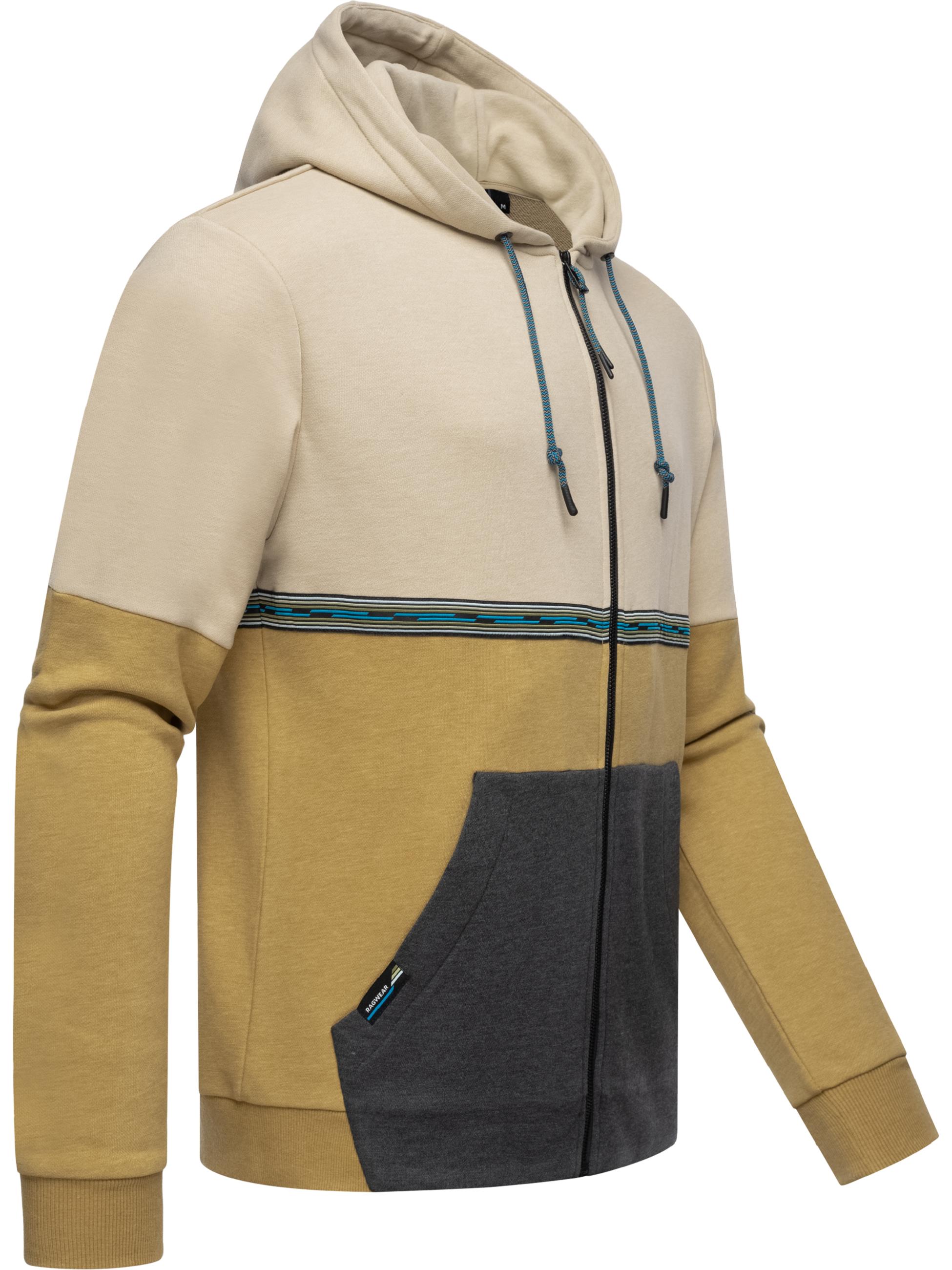 Sweatjacke mit Kapuze" Blocky" Sand