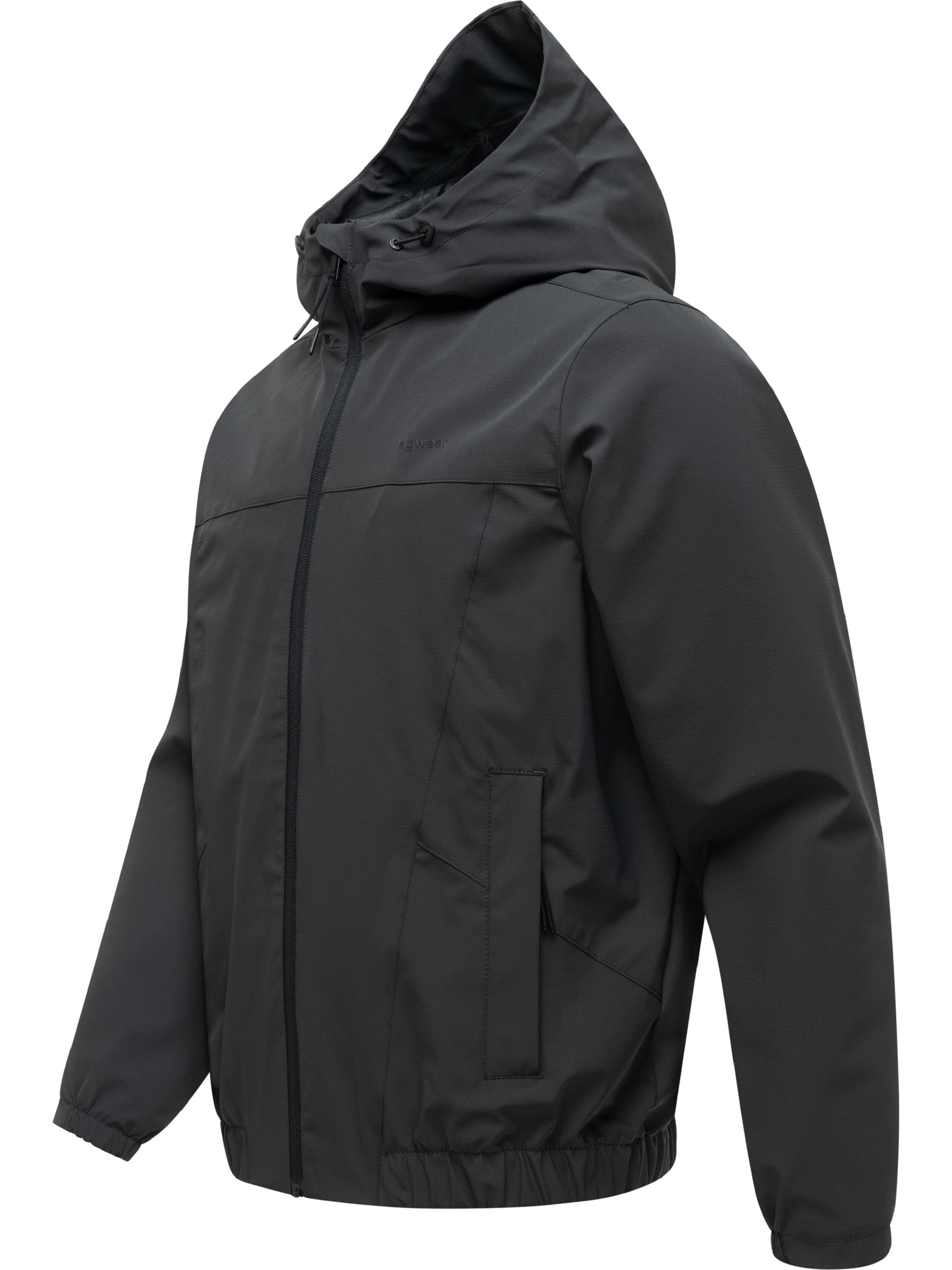 Leichte Funktionsjacke mit verstellbarer Kapuze "Bordos" Black