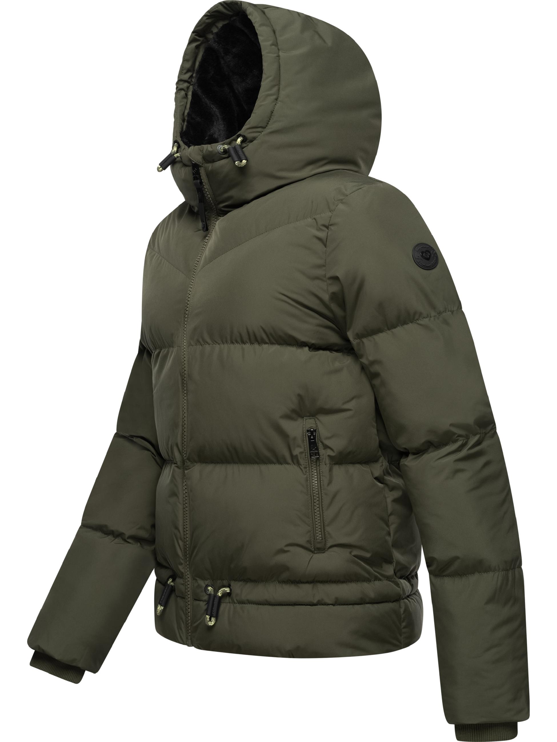 Wasserdichte Winter Steppjacke mit Kapuze "Briony" Dark Olive