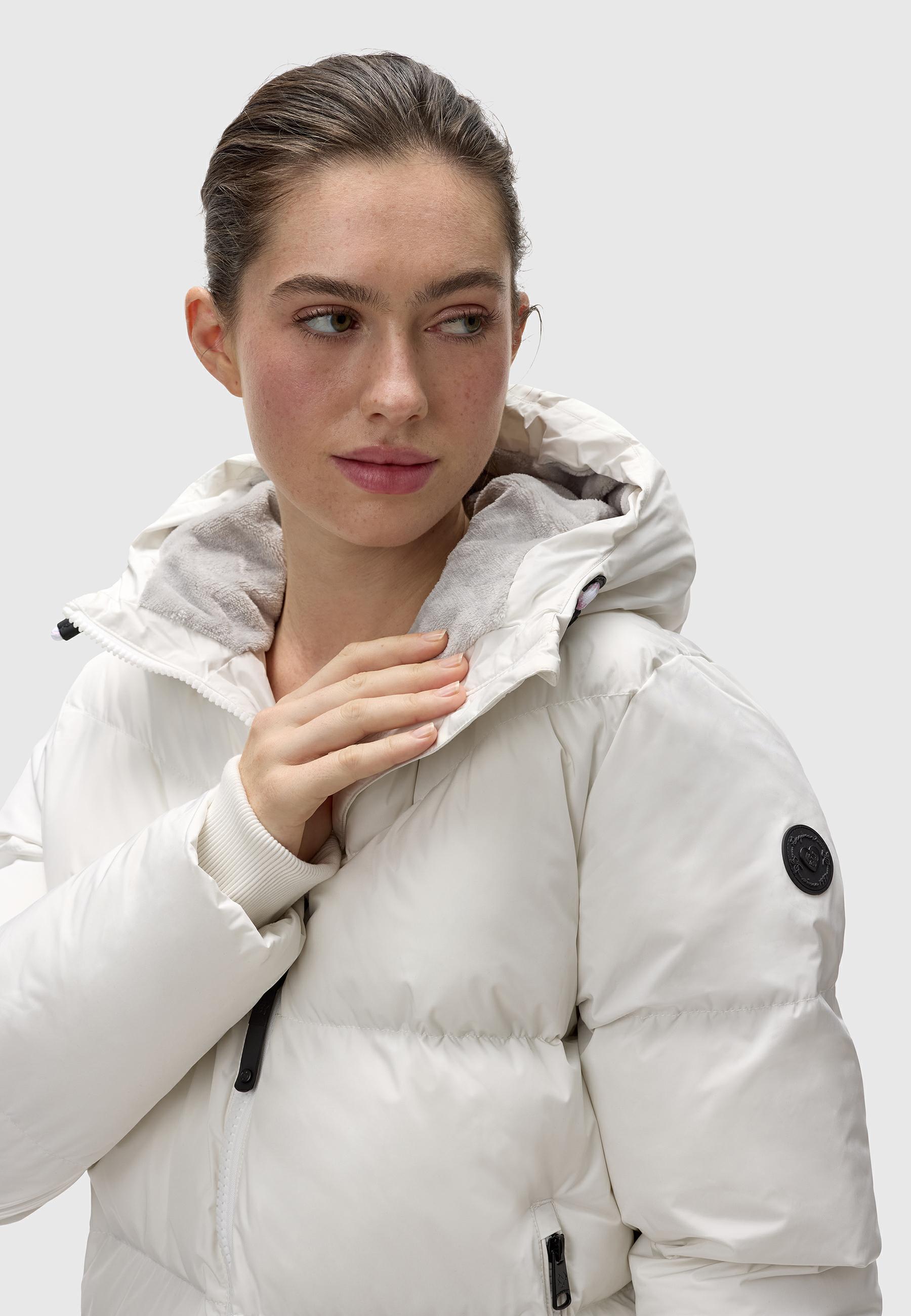 Wasserdichte Winter Steppjacke mit Kapuze "Briony" White