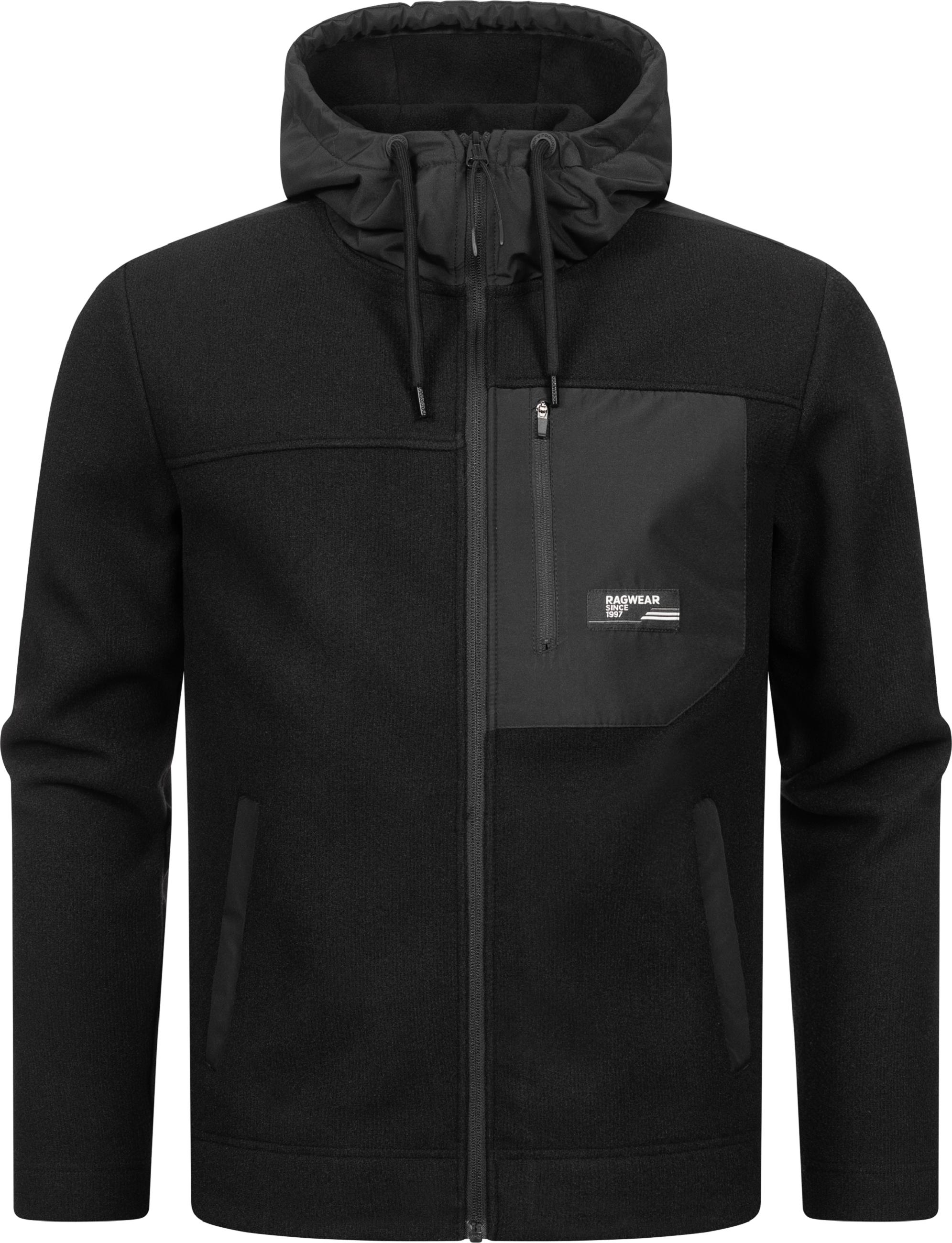 Weiche Fleecejacke mit Brusttasche "Brodney" Black