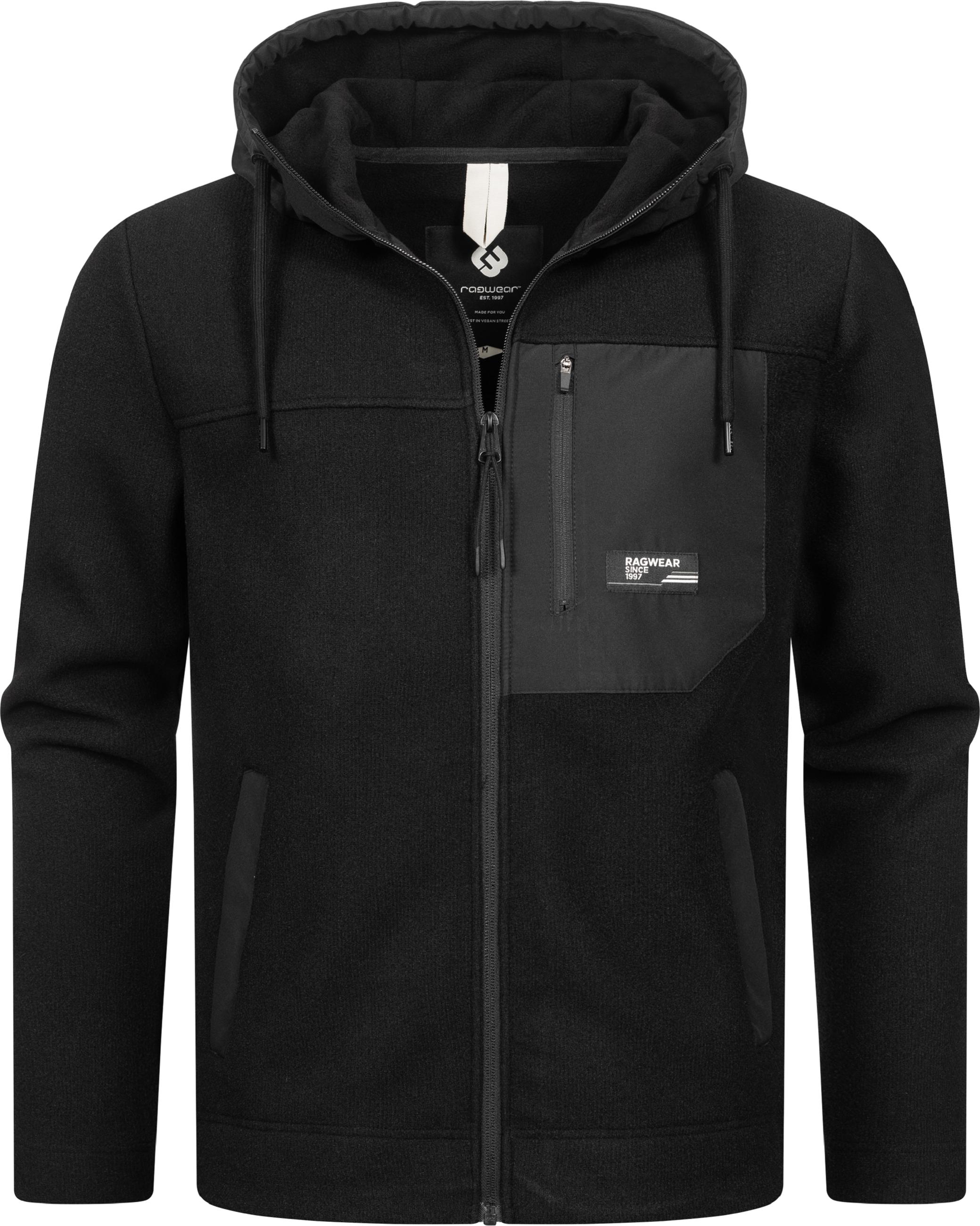 Weiche Fleecejacke mit Brusttasche "Brodney" Black